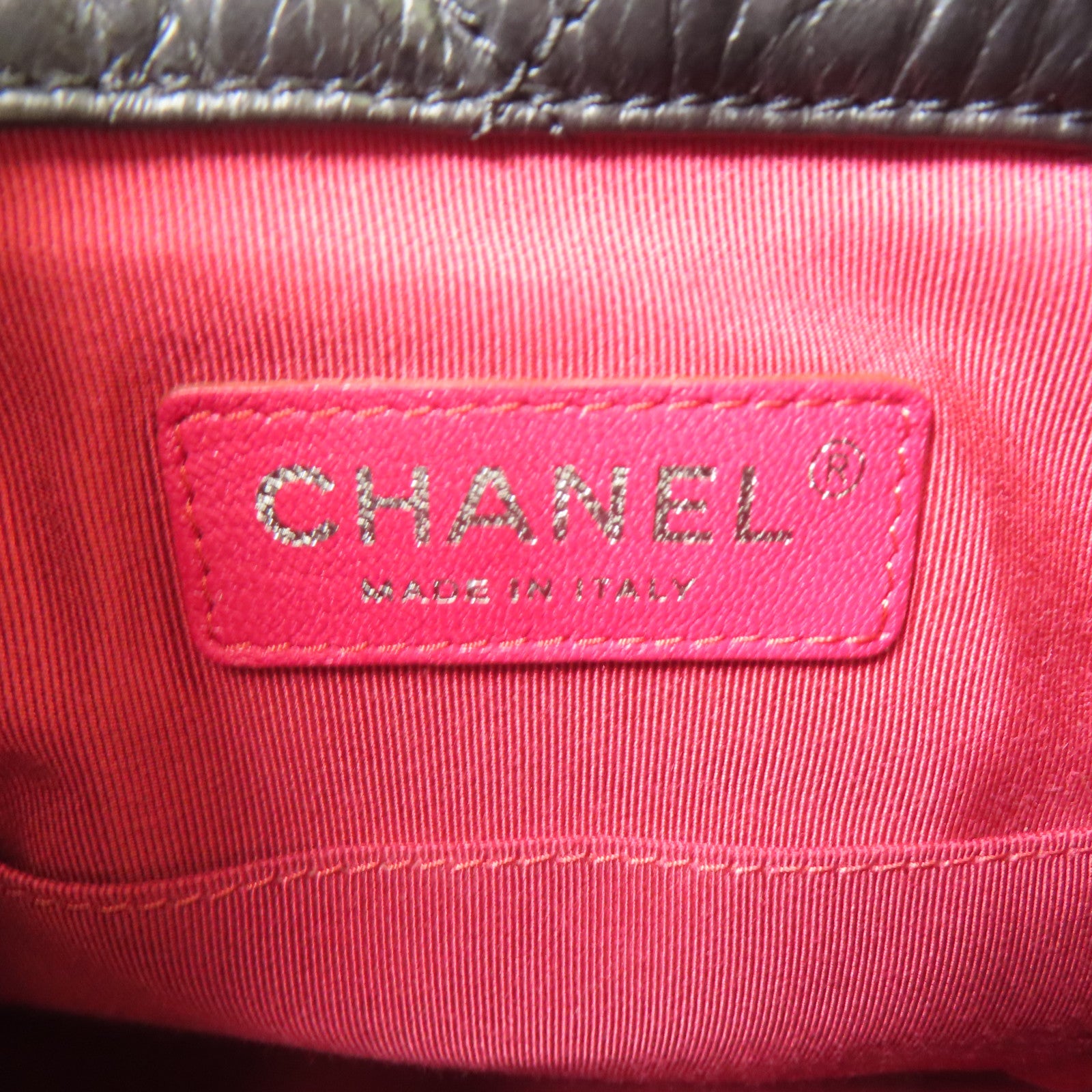CHANEL 羊皮皮革Gabrielle Backpack銀扣/金扣鏈帶背包黑色
