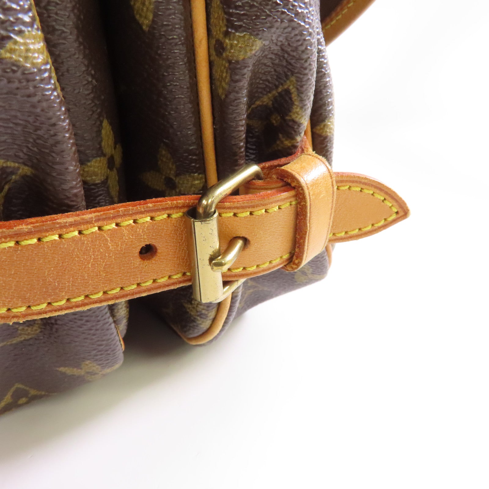 LOUIS VUITTON Monogram Saumur 30金扣肩背袋棕色