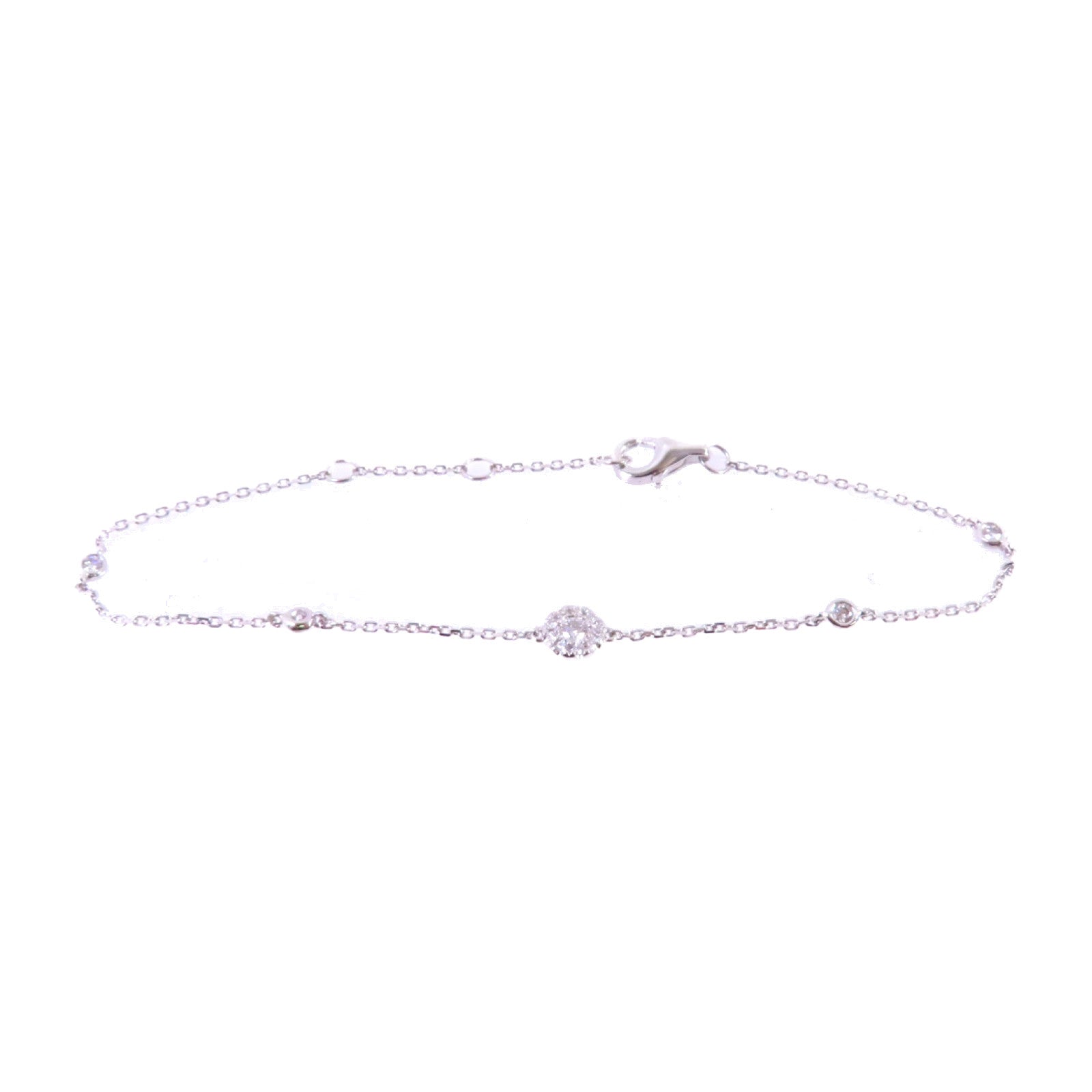 JEWELRY 【激減優惠】18K白金/0.18ct鑽石Diamond Bracelet銀扣手鏈