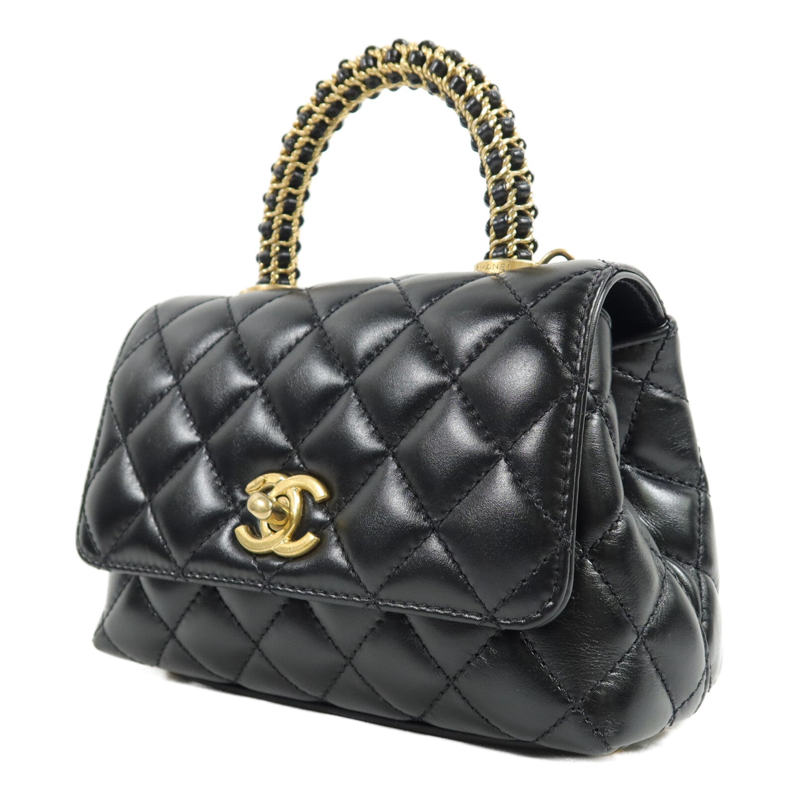 CHANEL 牛皮皮革Mini Coco Handle手挽肩背兩用袋