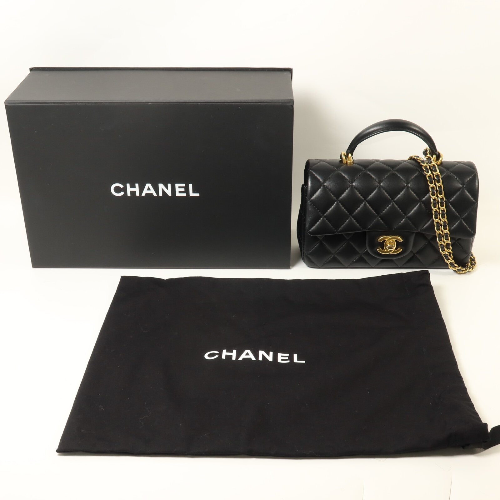 CHANEL 羊皮皮革Chain Shoulder鏈帶手挽肩背兩用袋