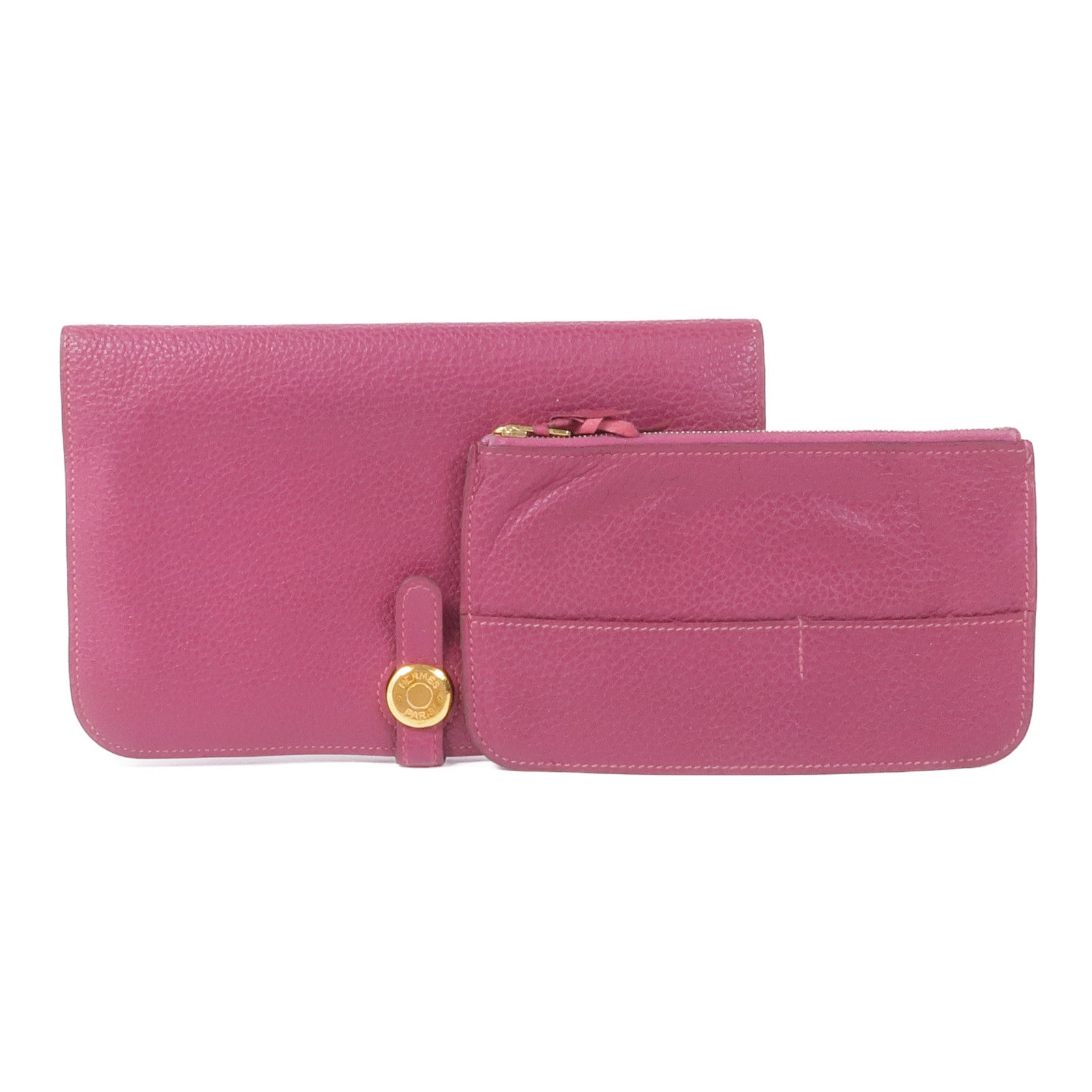 HERMES Togo皮革Dogon GM金扣長錢包