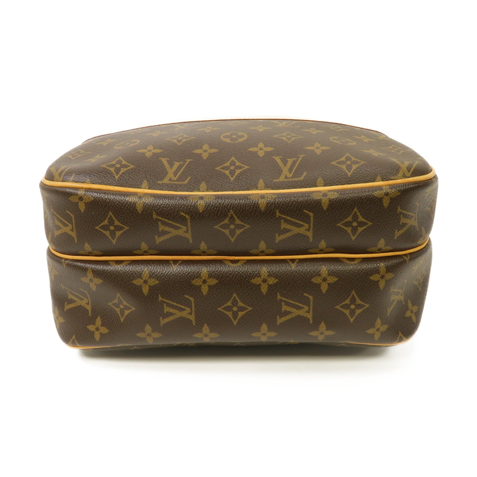 LOUIS VUITTON Monogram Reporter PM金扣肩背袋棕色
