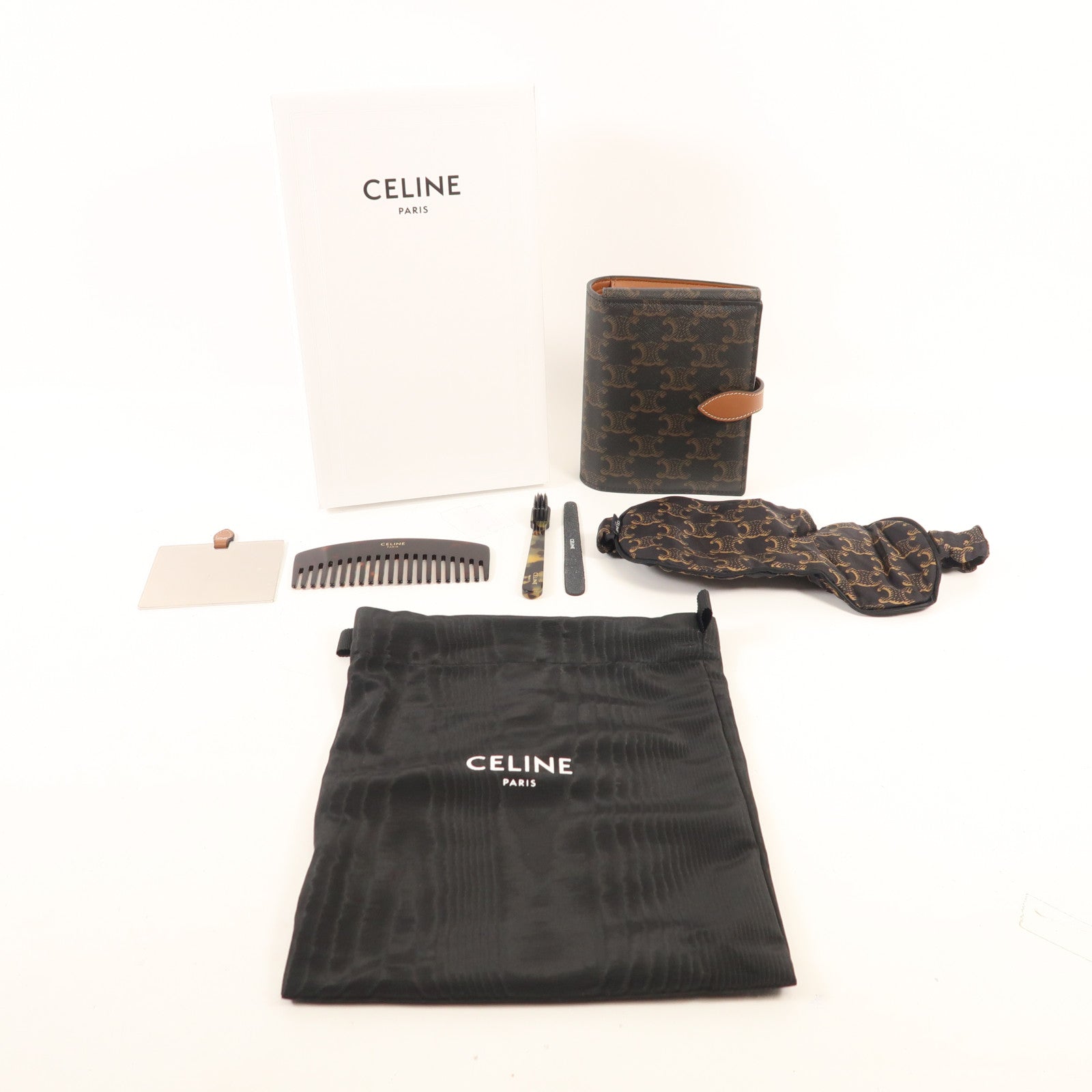 CELINE 塗層帆布Travel Kit金扣旅行組