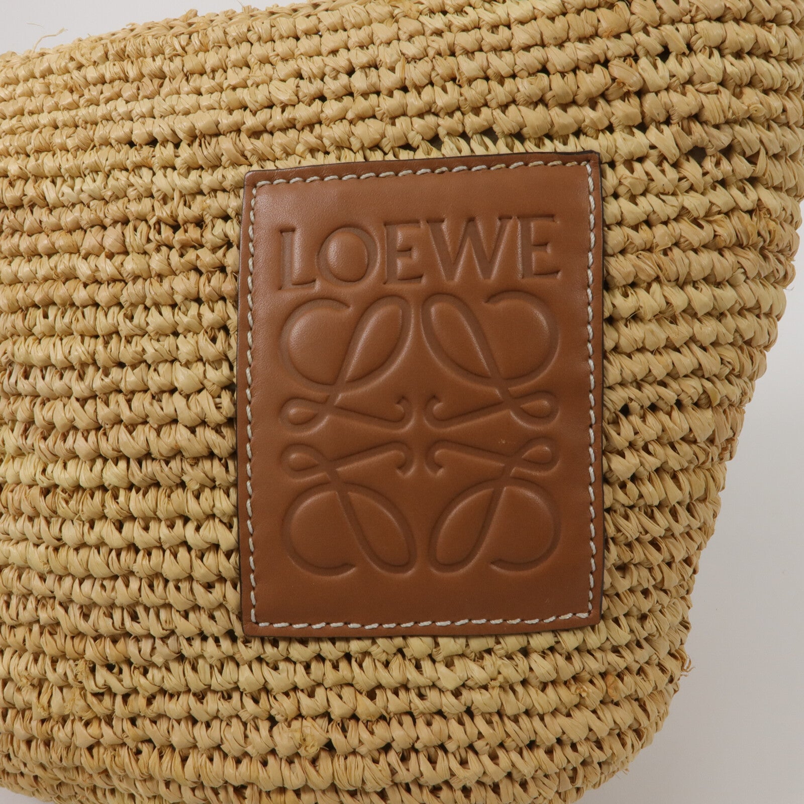 LOEWE Raffia/牛皮皮革Slit Pochette Bag肩背袋