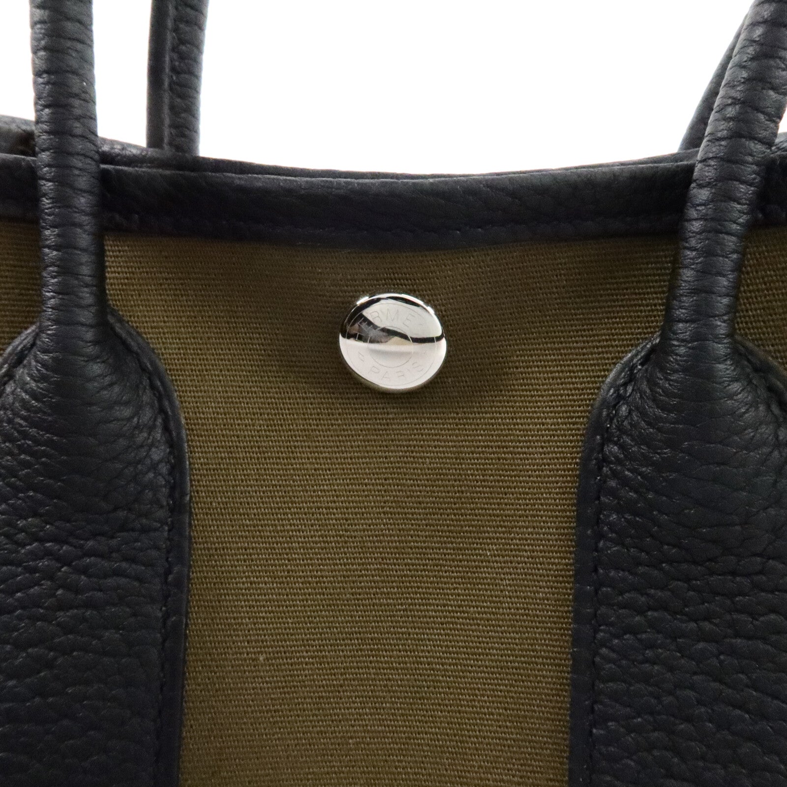 HERMES Toile/Negonda皮革Mini Garden Party手挽袋
