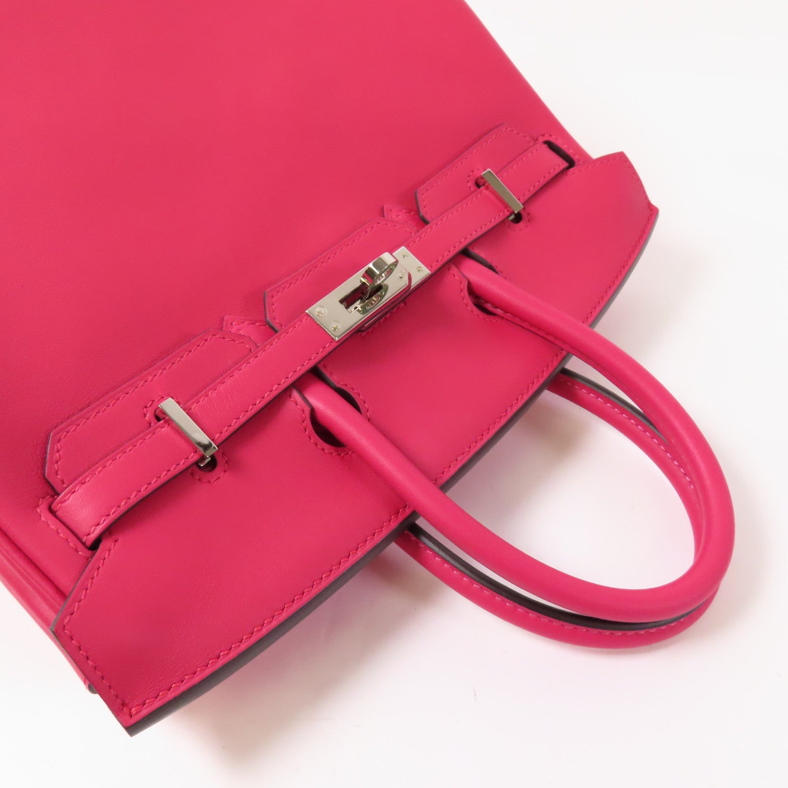HERMES Swift皮革Birkin 25銀扣手挽袋Rubis