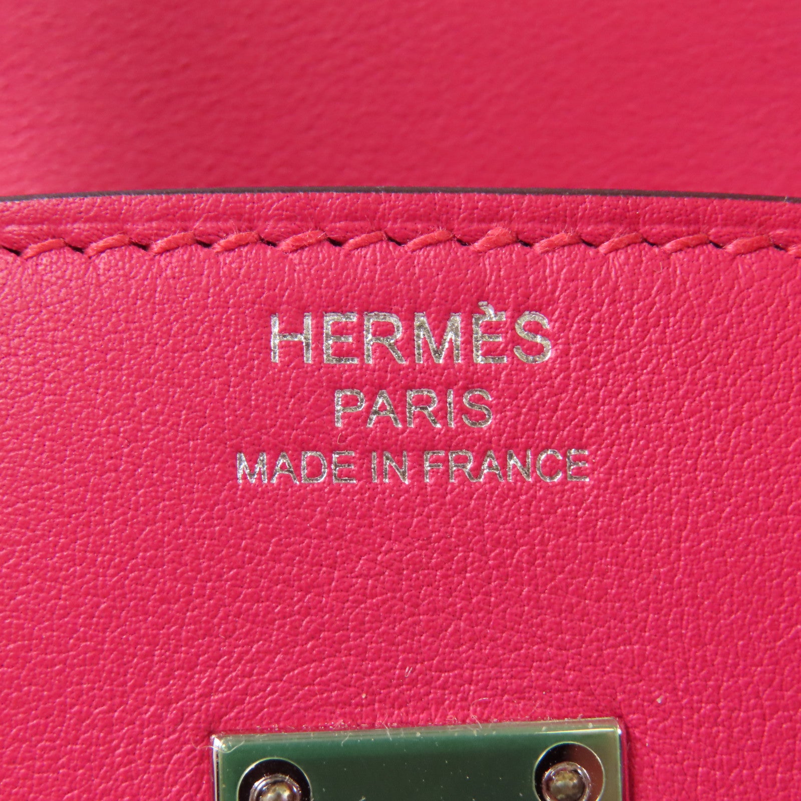 HERMES Swift皮革Birkin 25銀扣手挽袋Rubis