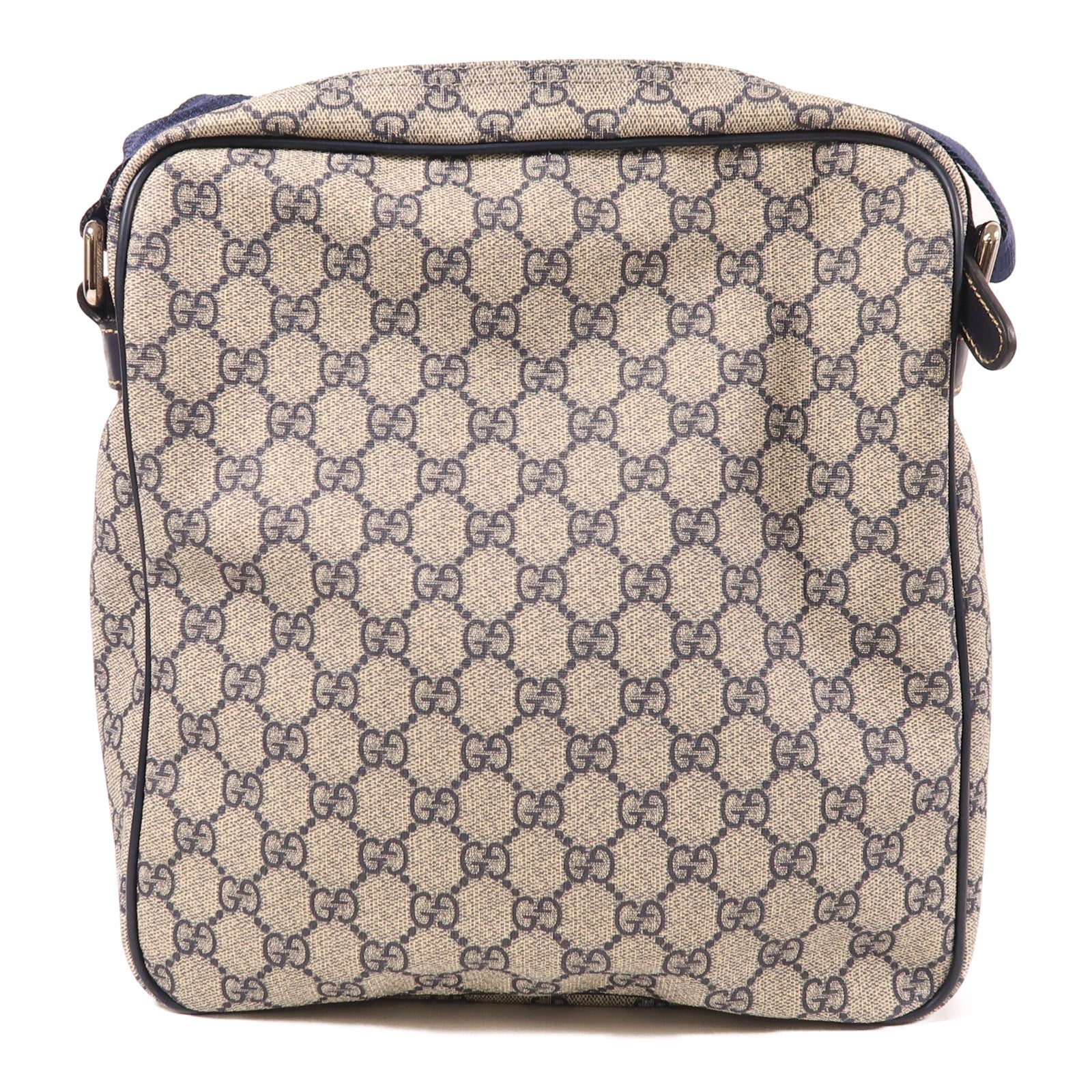 GUCCI 塗層帆布Shoulder Bag銀扣肩背袋