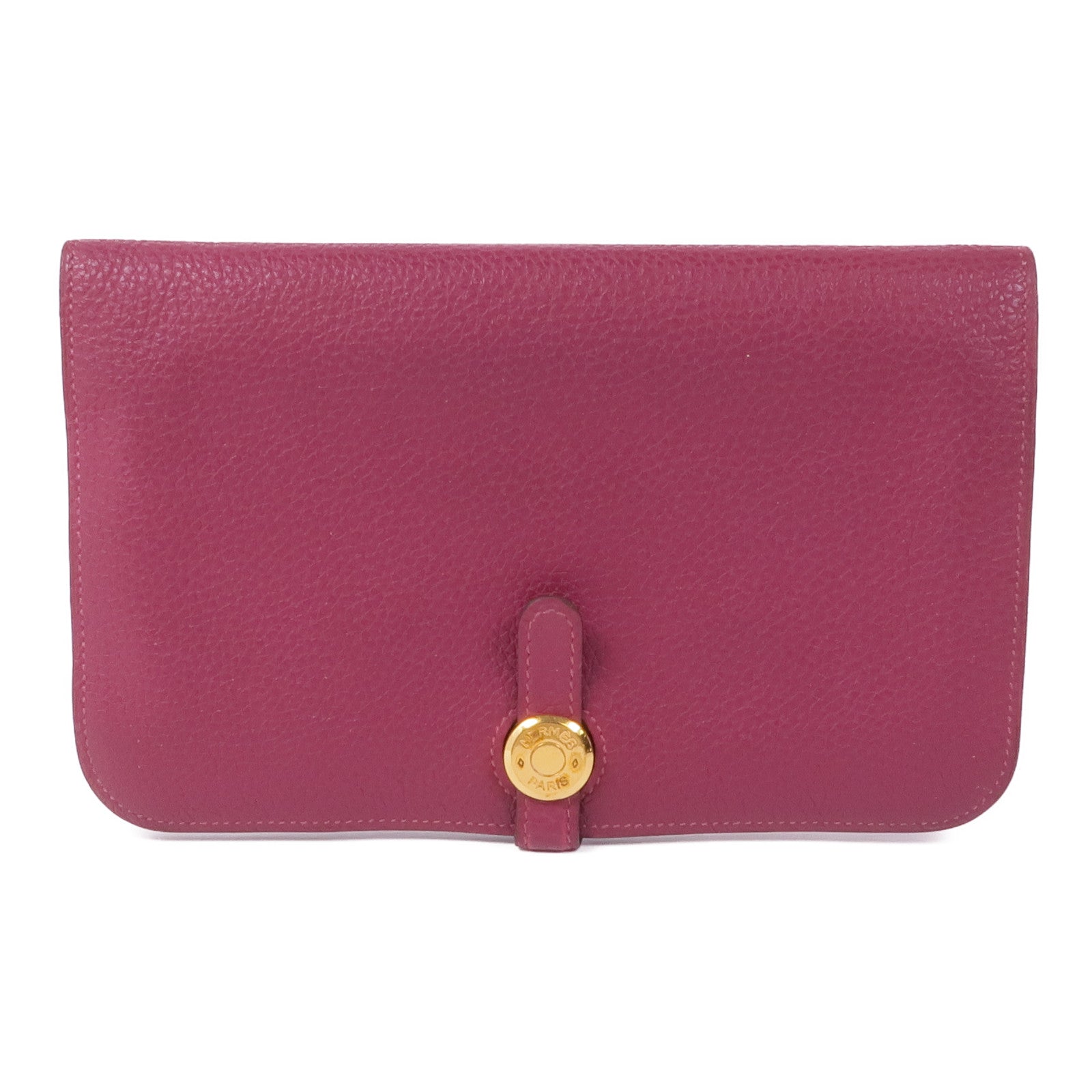 HERMES Togo皮革Dogon GM金扣長錢包