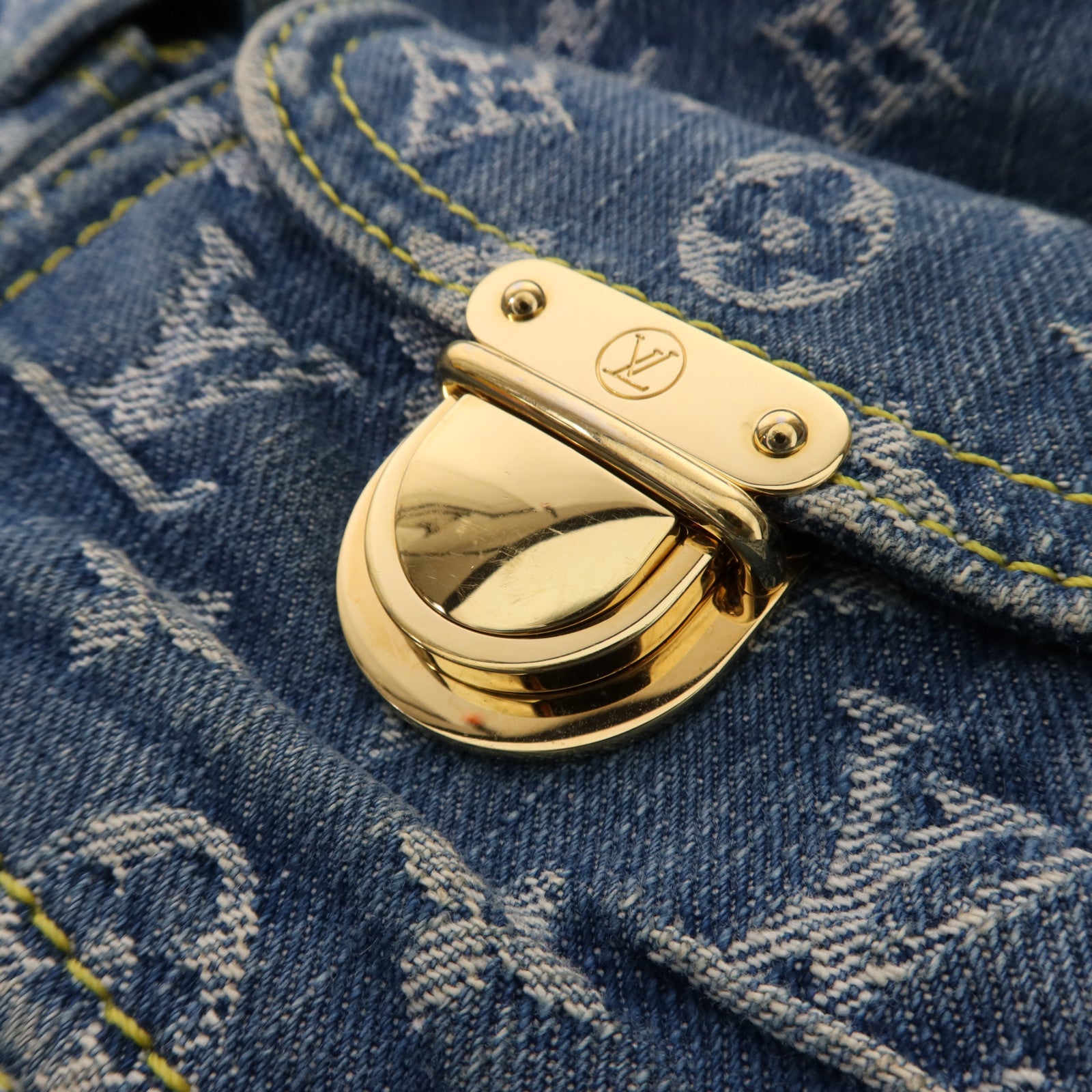 LOUIS VUITTON Monogram Denim Baggy GM金扣肩背袋