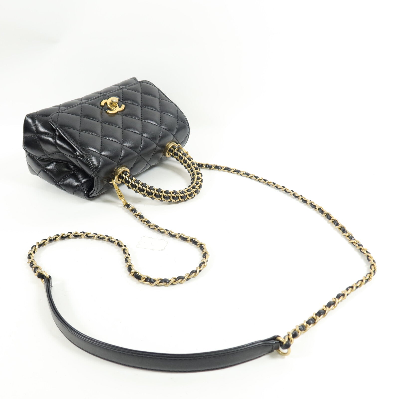 CHANEL 牛皮皮革Mini Coco Handle手挽肩背兩用袋