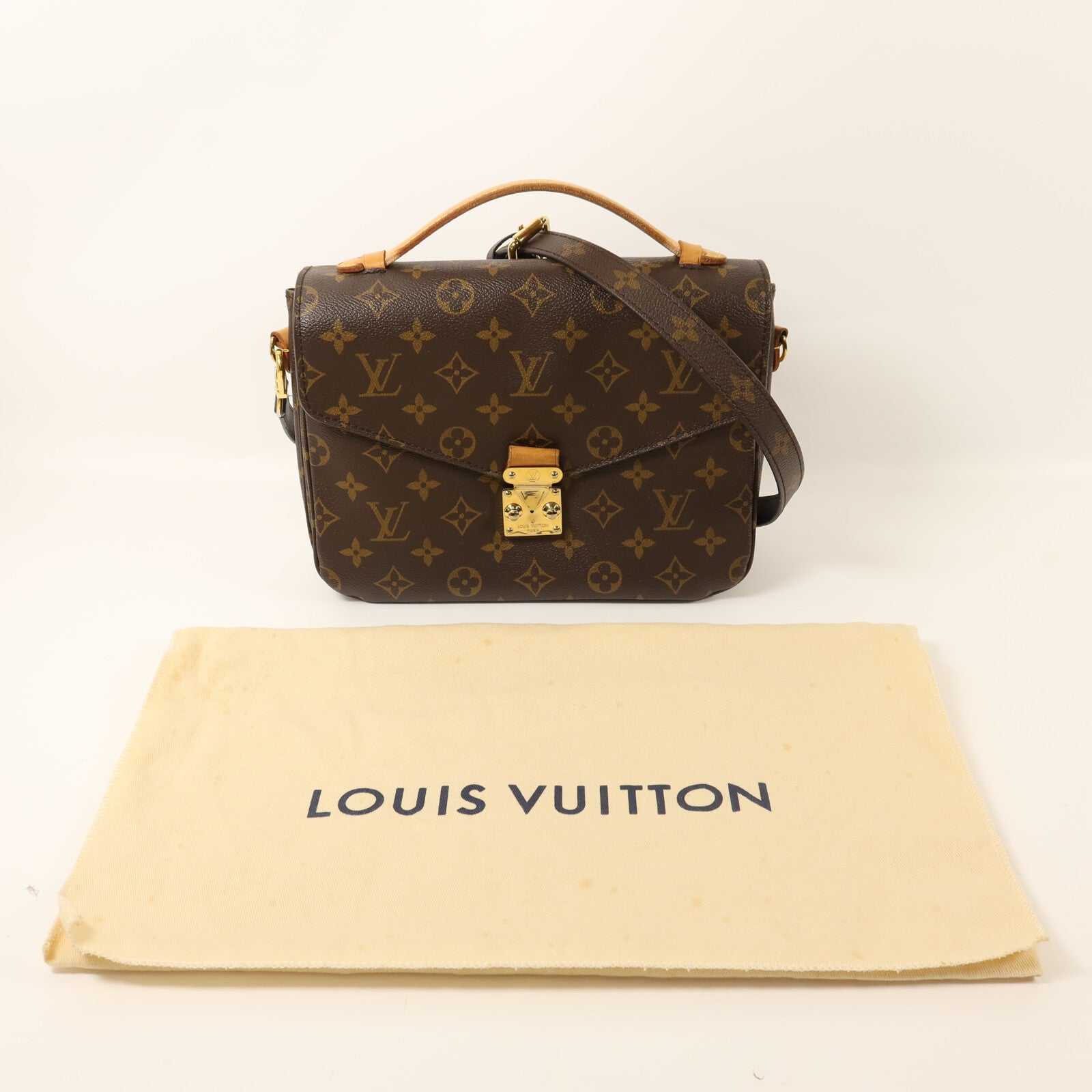 LOUIS VUITTON Monogram Pochette Metis MM金扣手挽肩背兩用袋