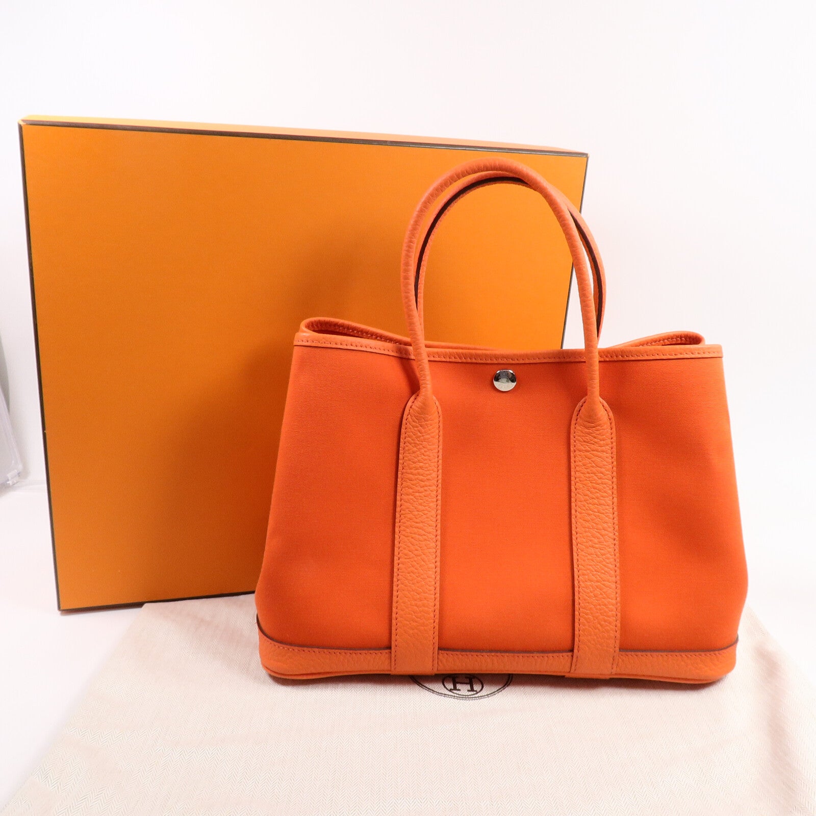 HERMES 帆布/Negonda皮革Garden Party TPM手挽袋