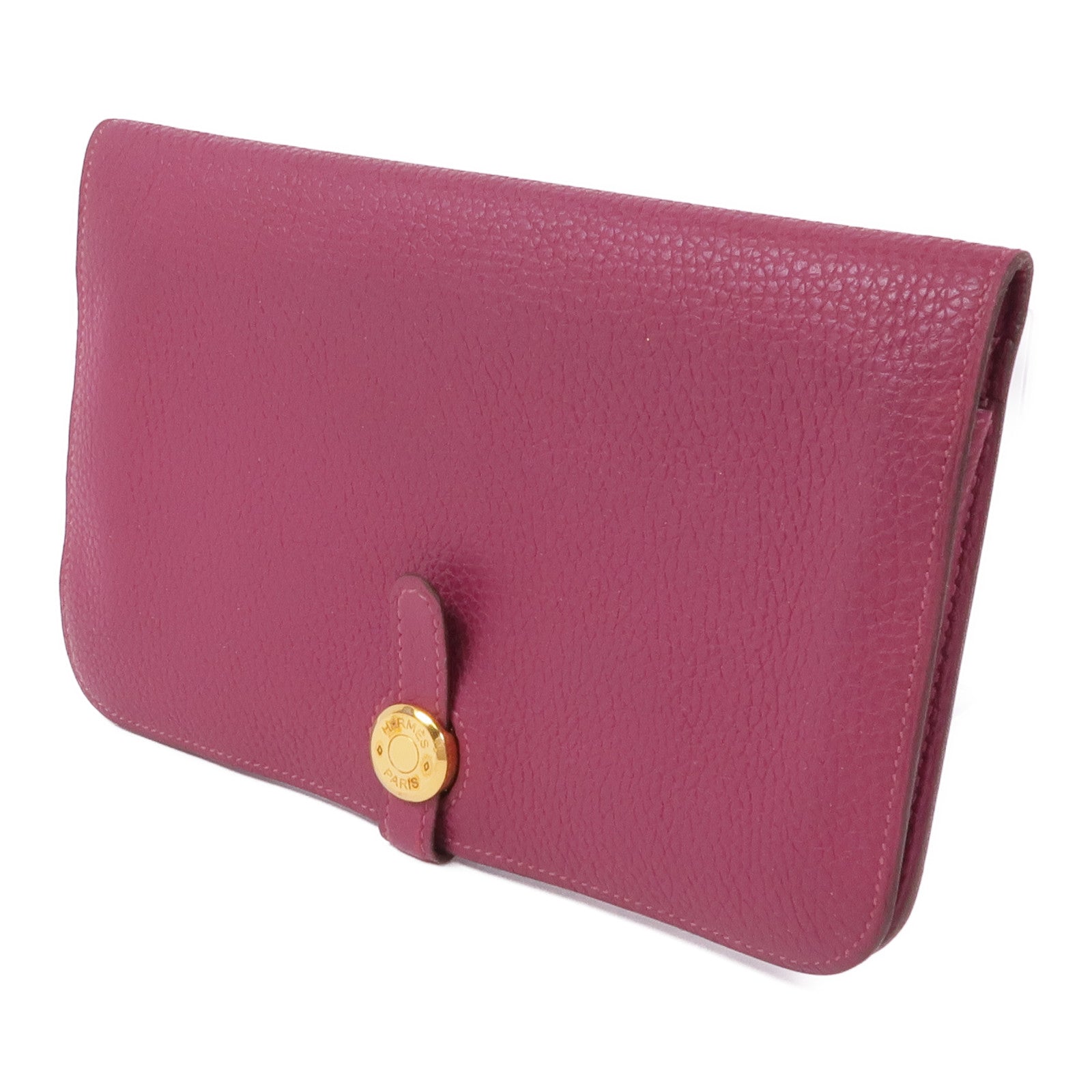 HERMES Togo皮革Dogon GM金扣長錢包