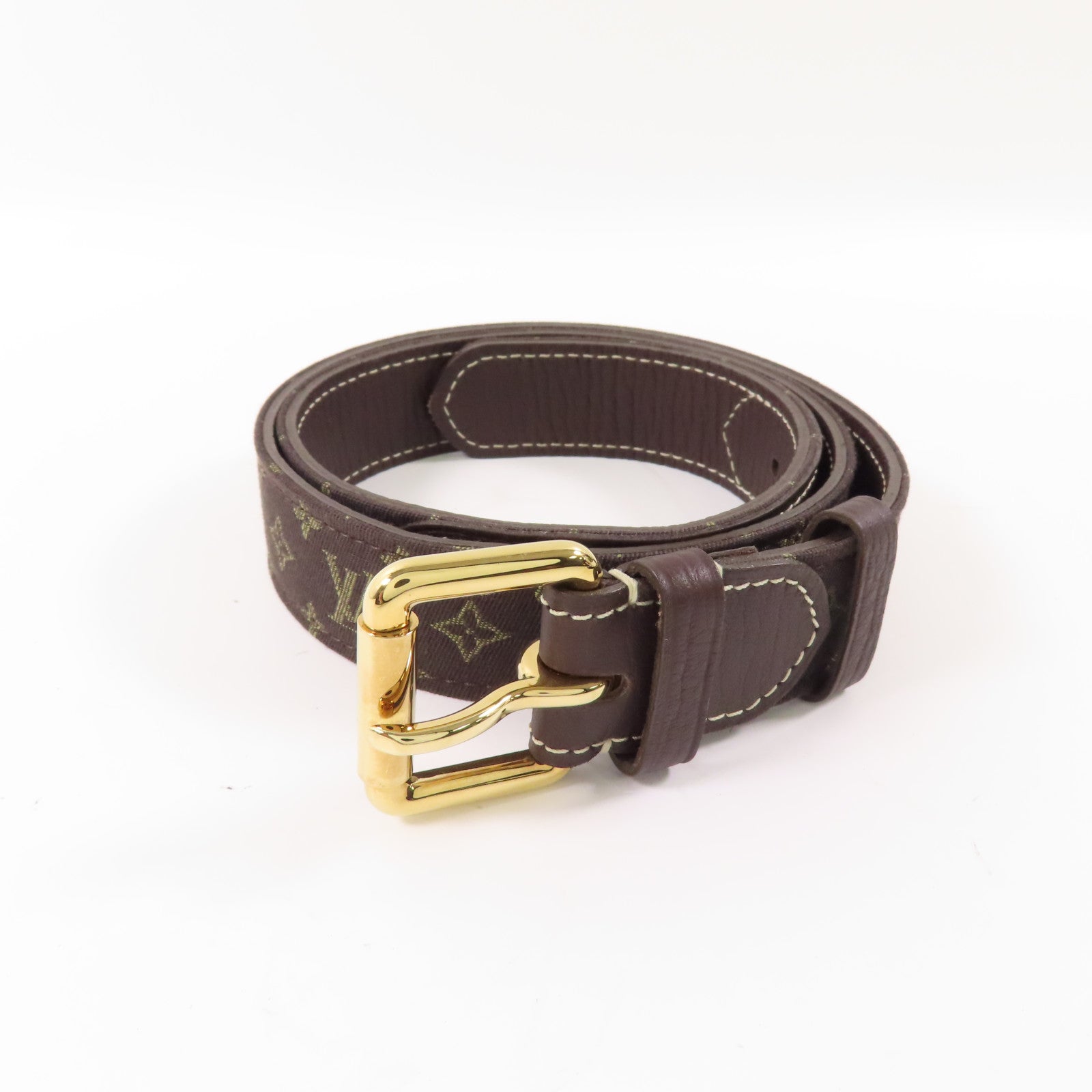 LOUIS VUITTON 【激減優惠】Monogram Mini Lin/皮革Belt皮帶