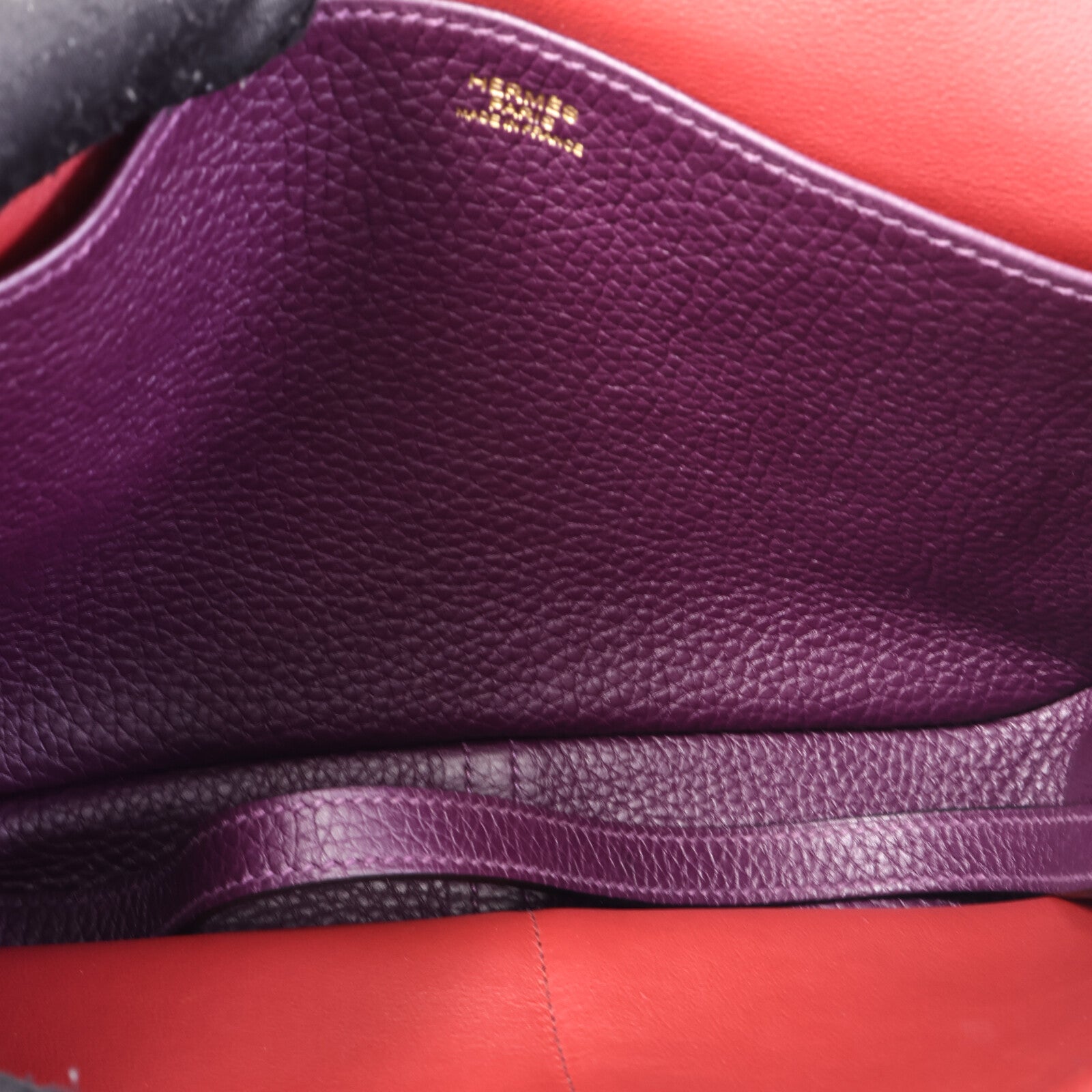 HERMES Clemence皮革Halzan 25手挽肩背兩用袋Cassis/Grenat