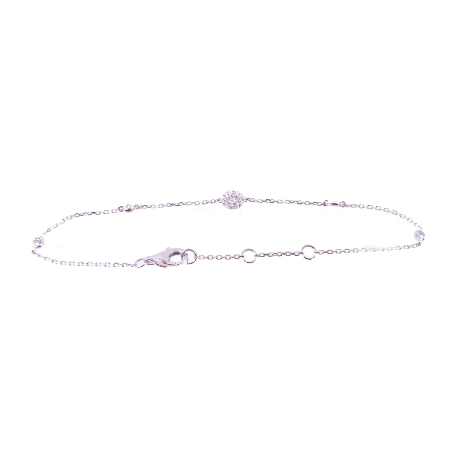 JEWELRY 【激減優惠】18K白金/0.18ct鑽石Diamond Bracelet銀扣手鏈