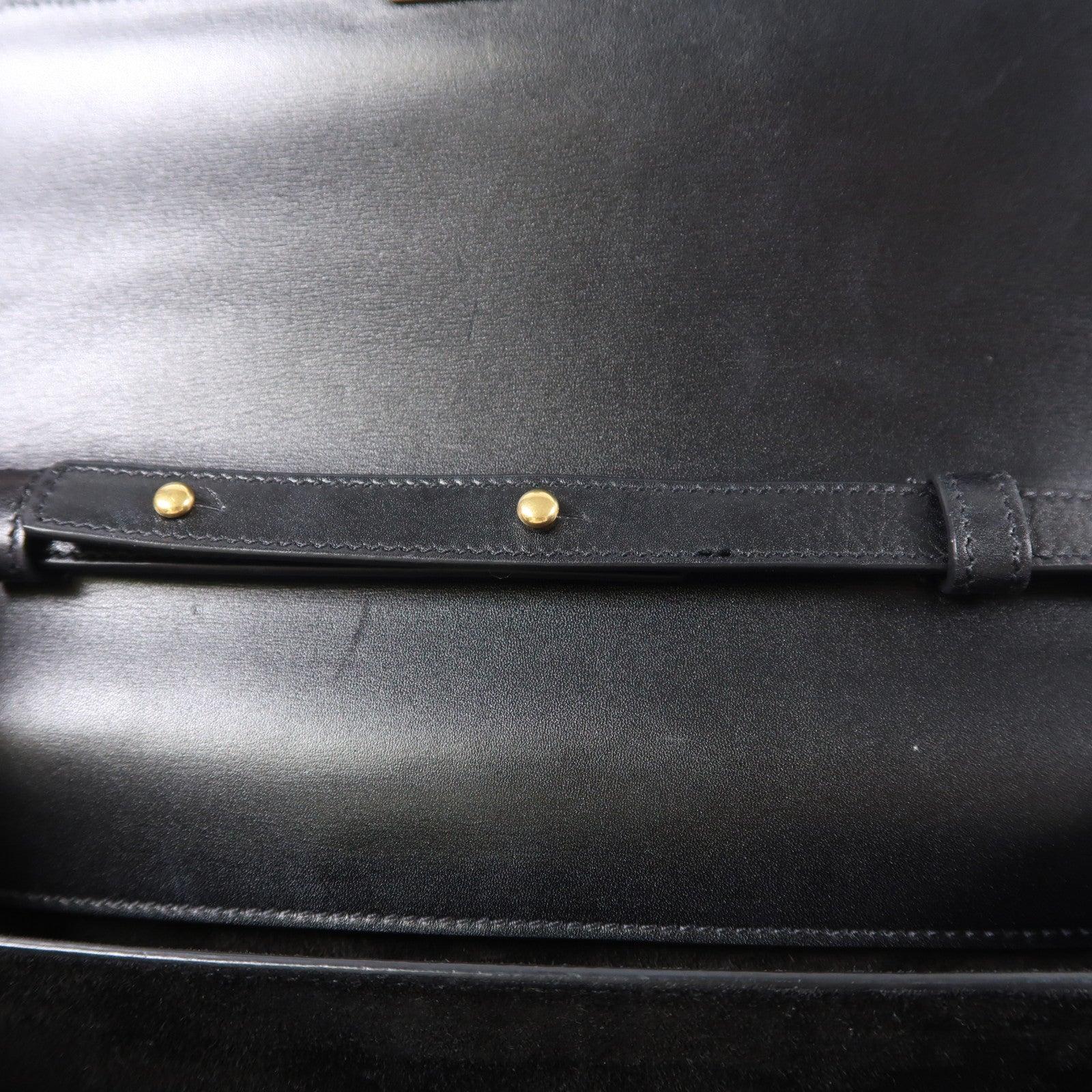 SAINT LAURENT 牛皮皮革Shoulder Bag金扣手挽肩背兩用袋黑色