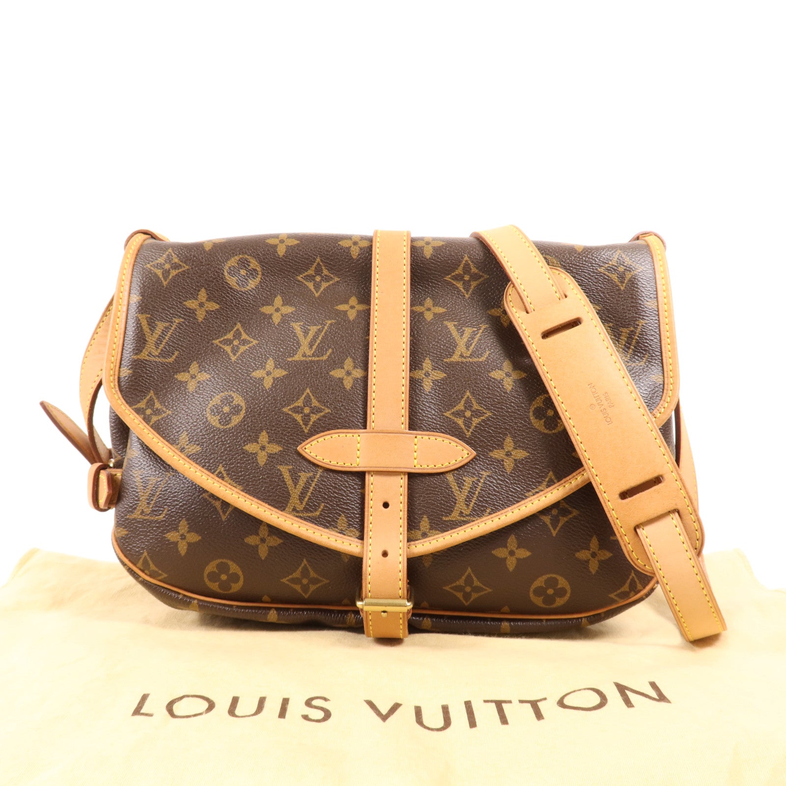 LOUIS VUITTON Monogram Saumur 30金扣肩背袋