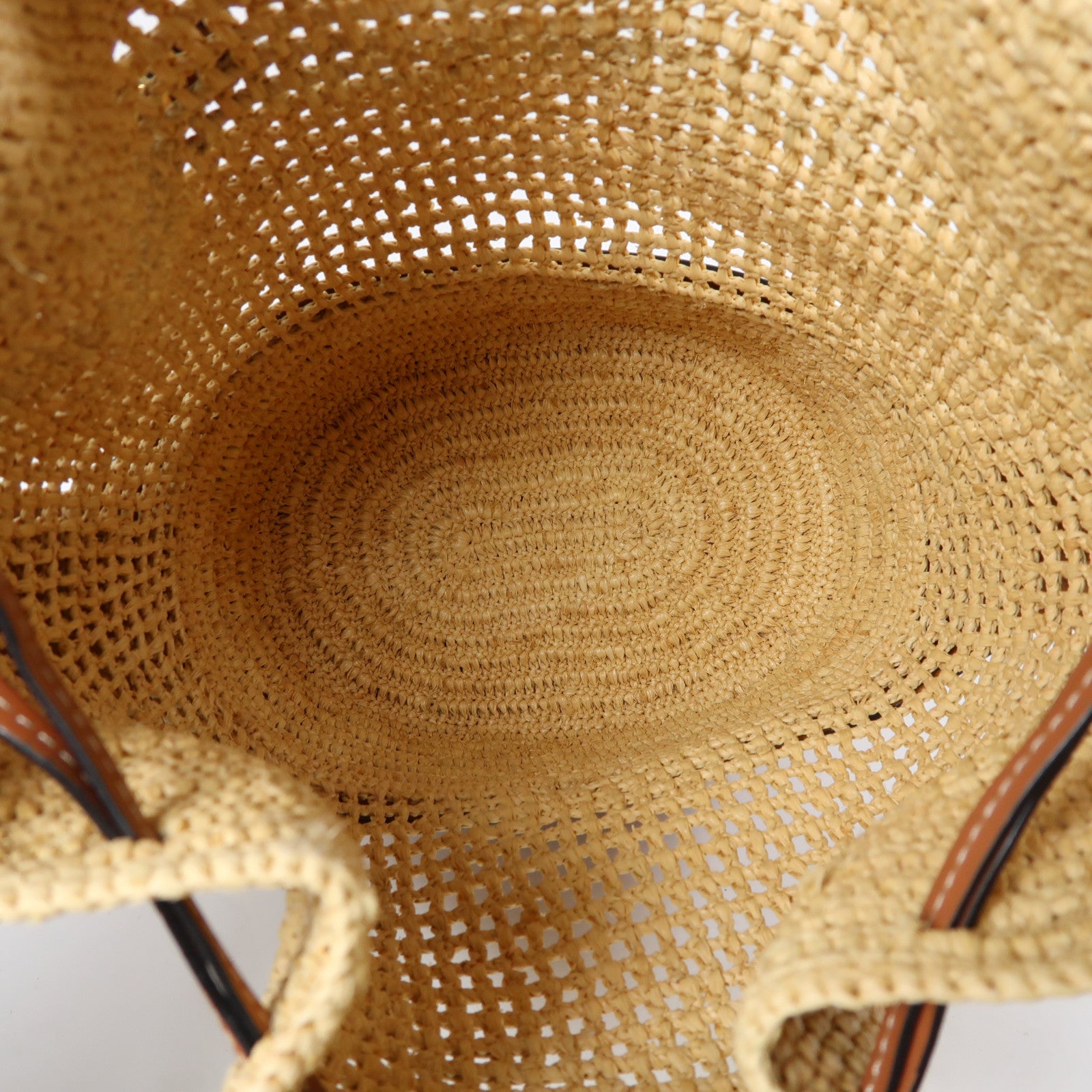 LOEWE Raffia/牛皮皮革Balloon Bag金扣手挽肩背兩用袋