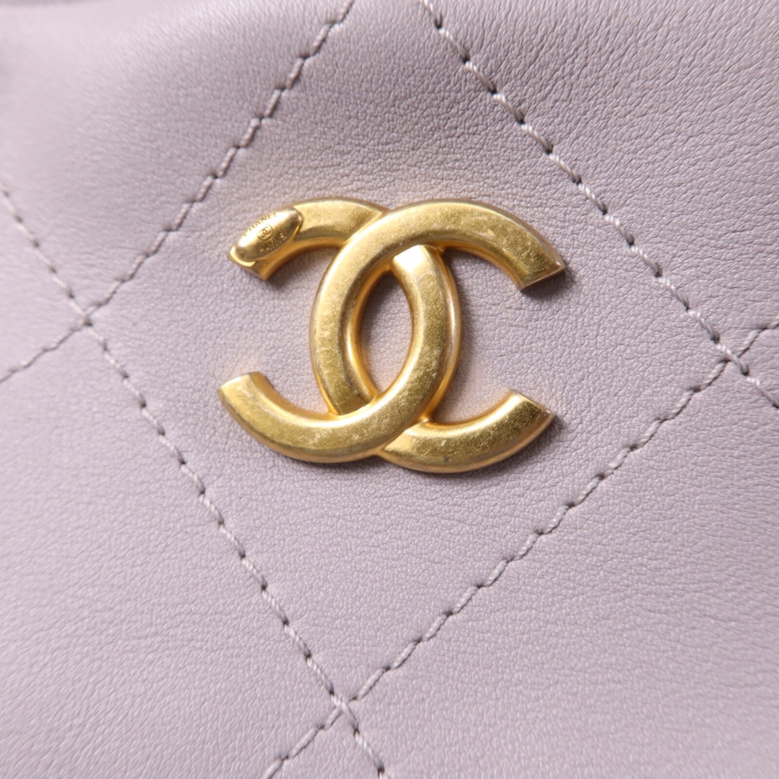 CHANEL 牛皮皮革2 Way Hobo Bag金扣肩背袋