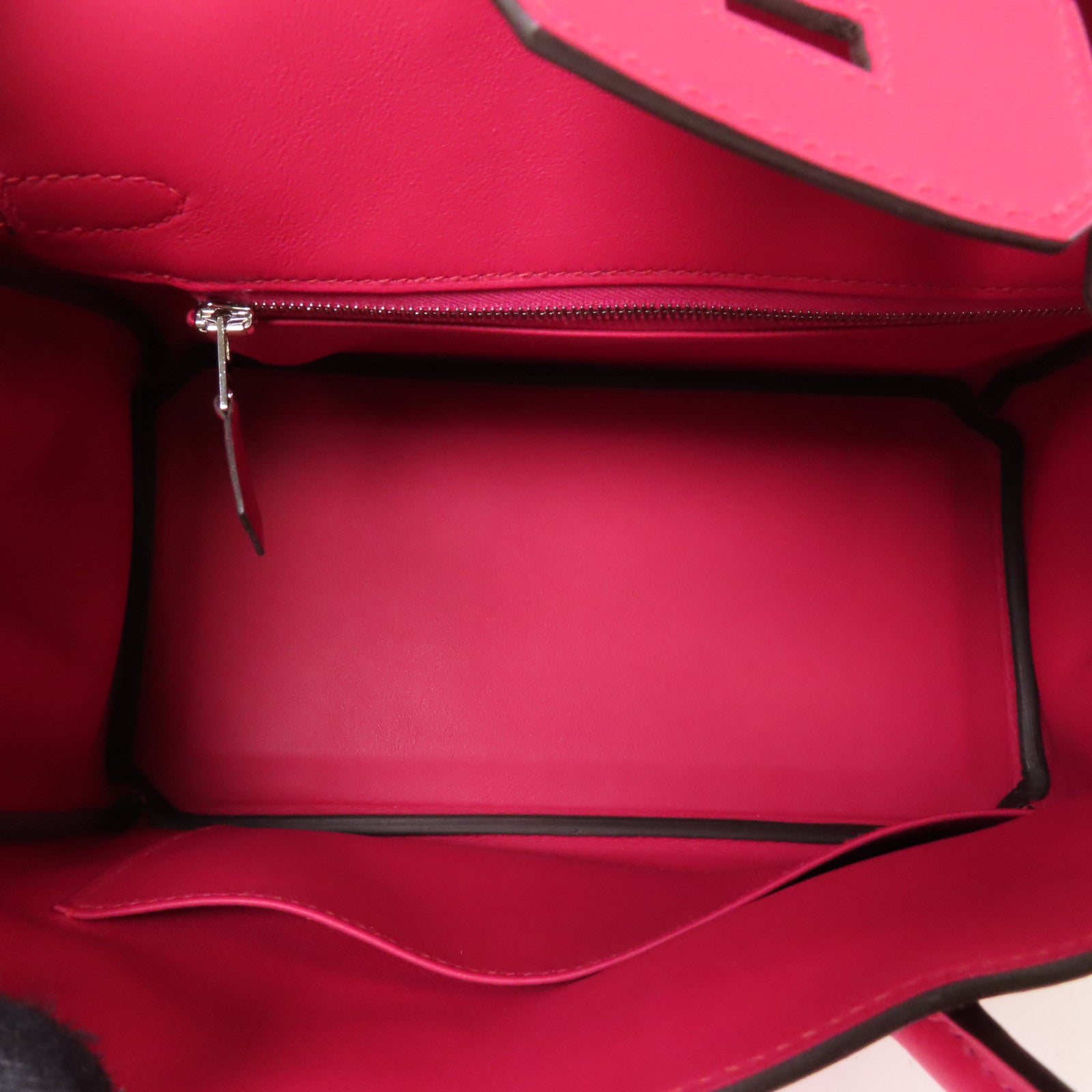 HERMES Swift皮革Birkin 25銀扣手挽袋Rubis