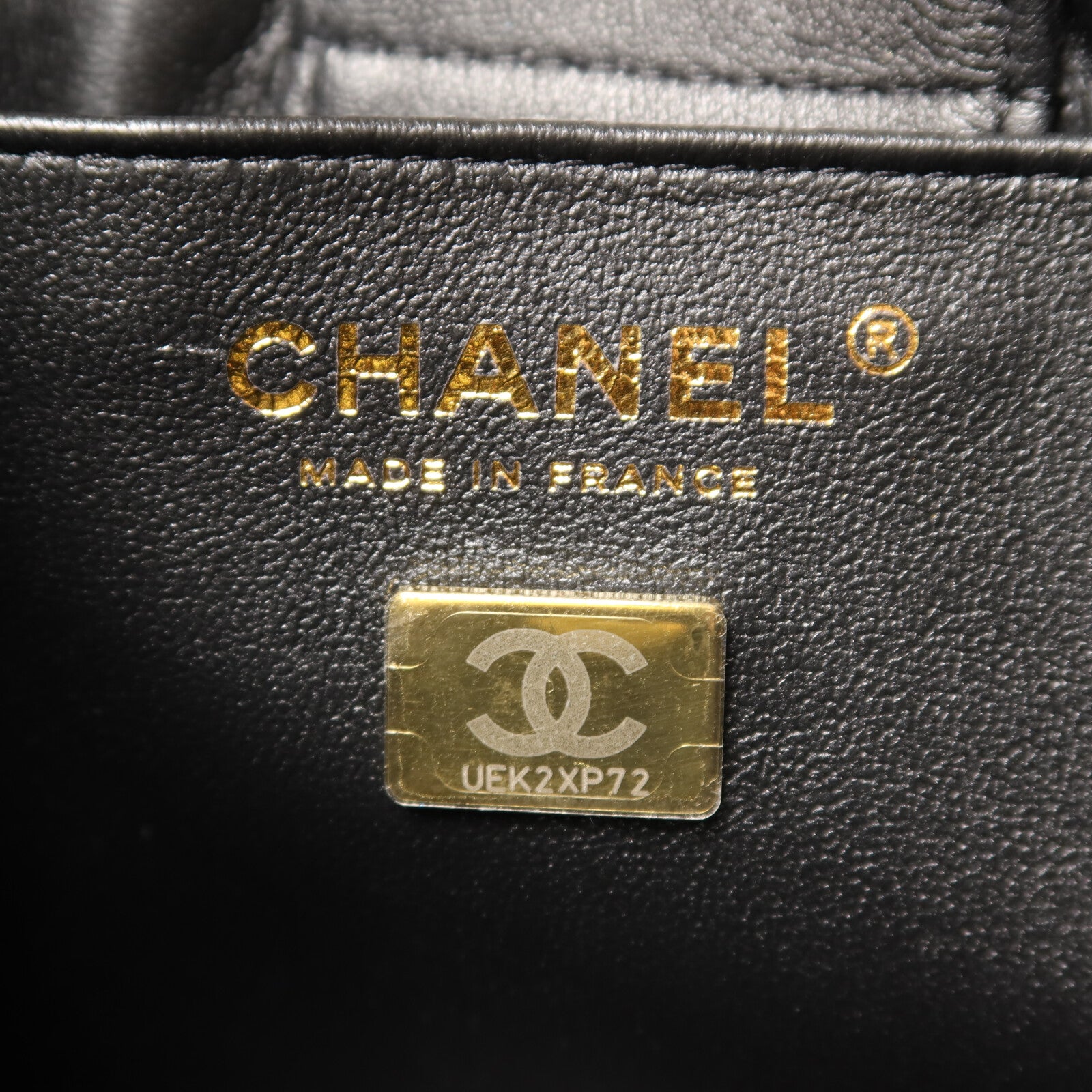 CHANEL 牛皮皮革Mini Tote金扣肩背袋