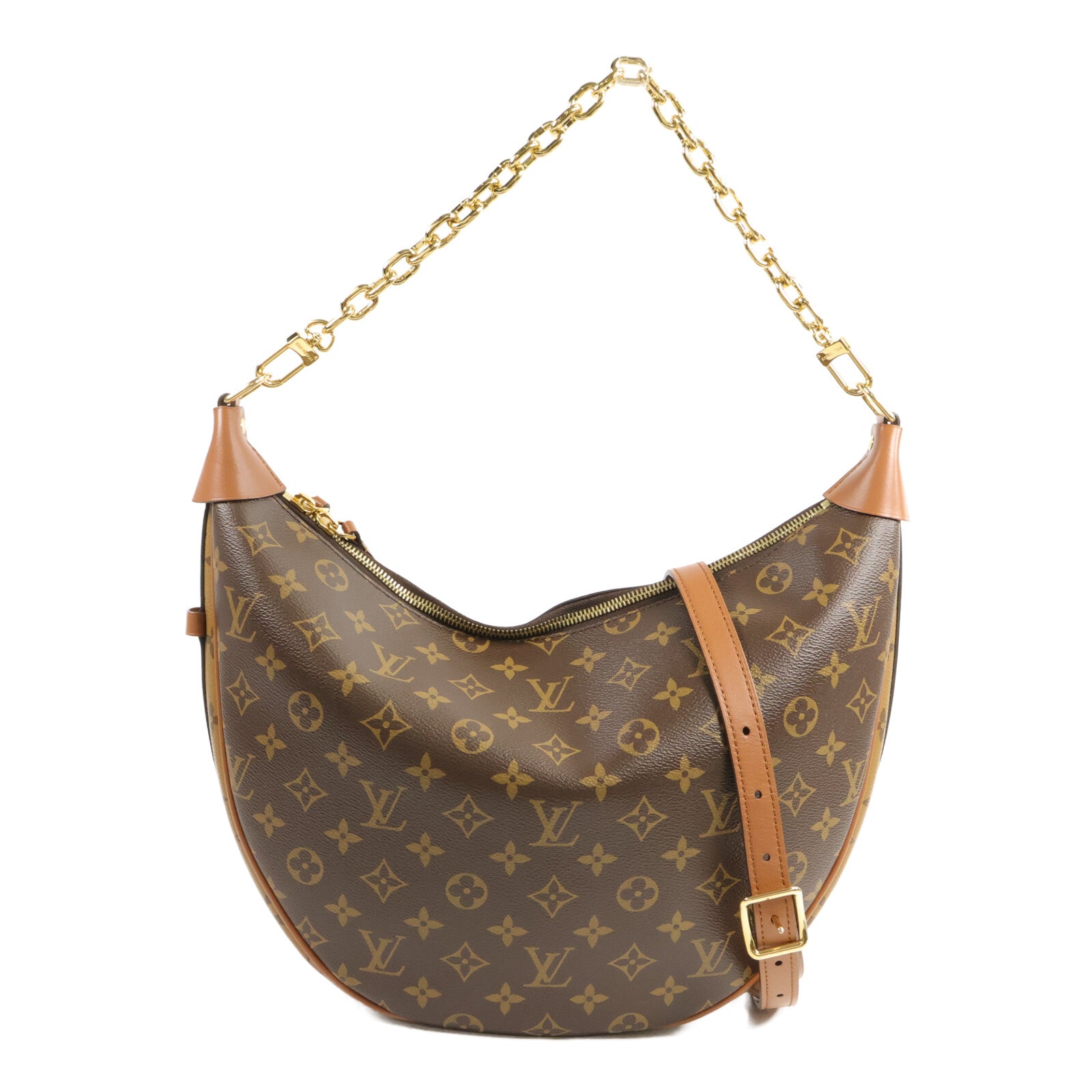 LOUIS VUITTON Monogram Reverse Loop Hobo鏈帶手挽肩背兩用袋