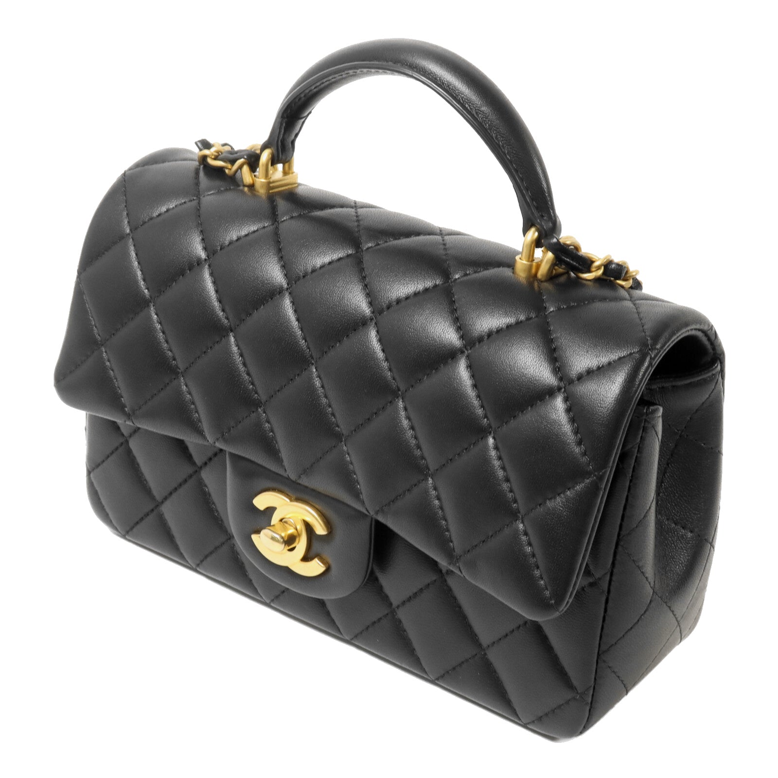 CHANEL 羊皮皮革Chain Shoulder鏈帶手挽肩背兩用袋