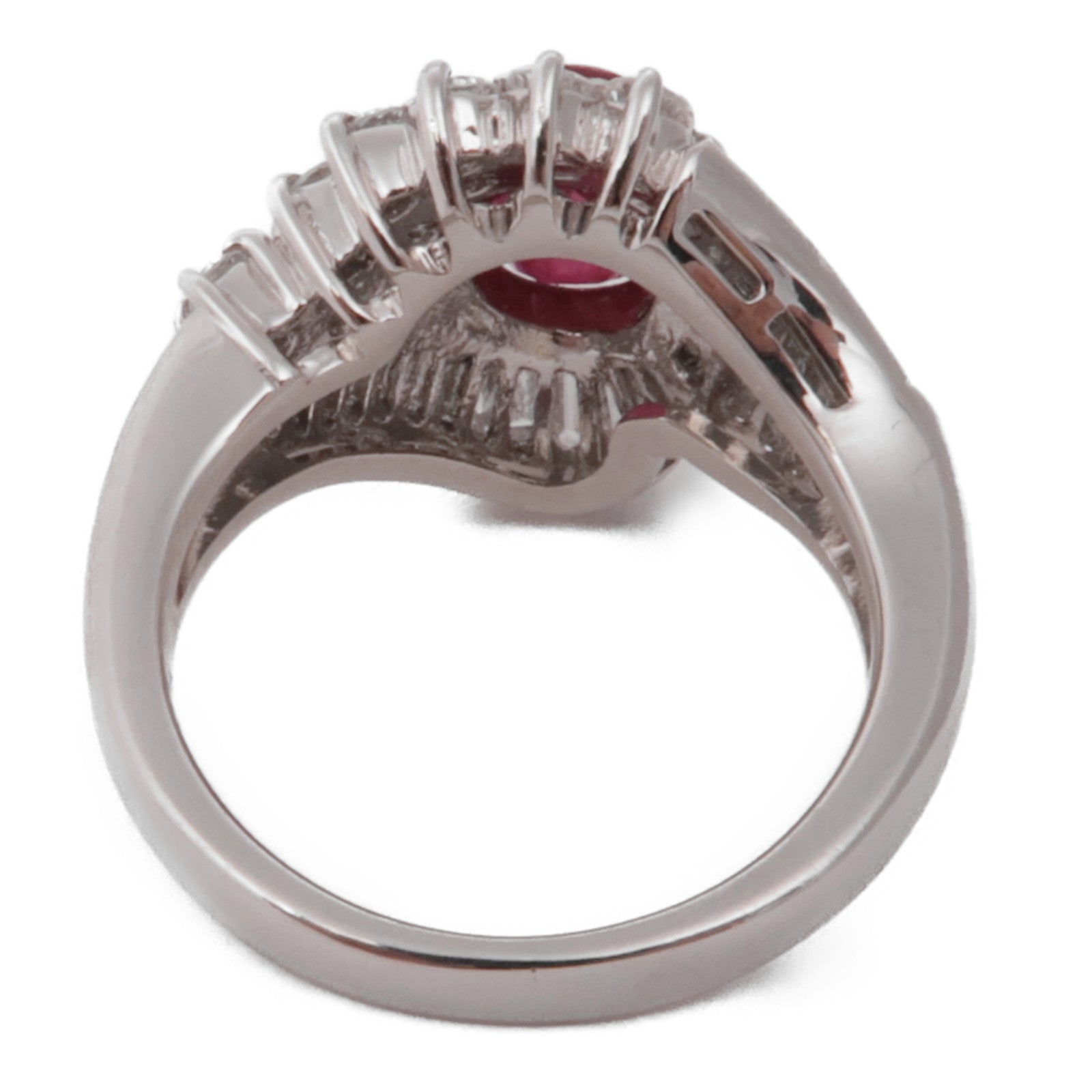 JEWELRY【激減優惠】 PT900鉑金Ruby Diamond Ring紅寶石/鑽石戒指US#4