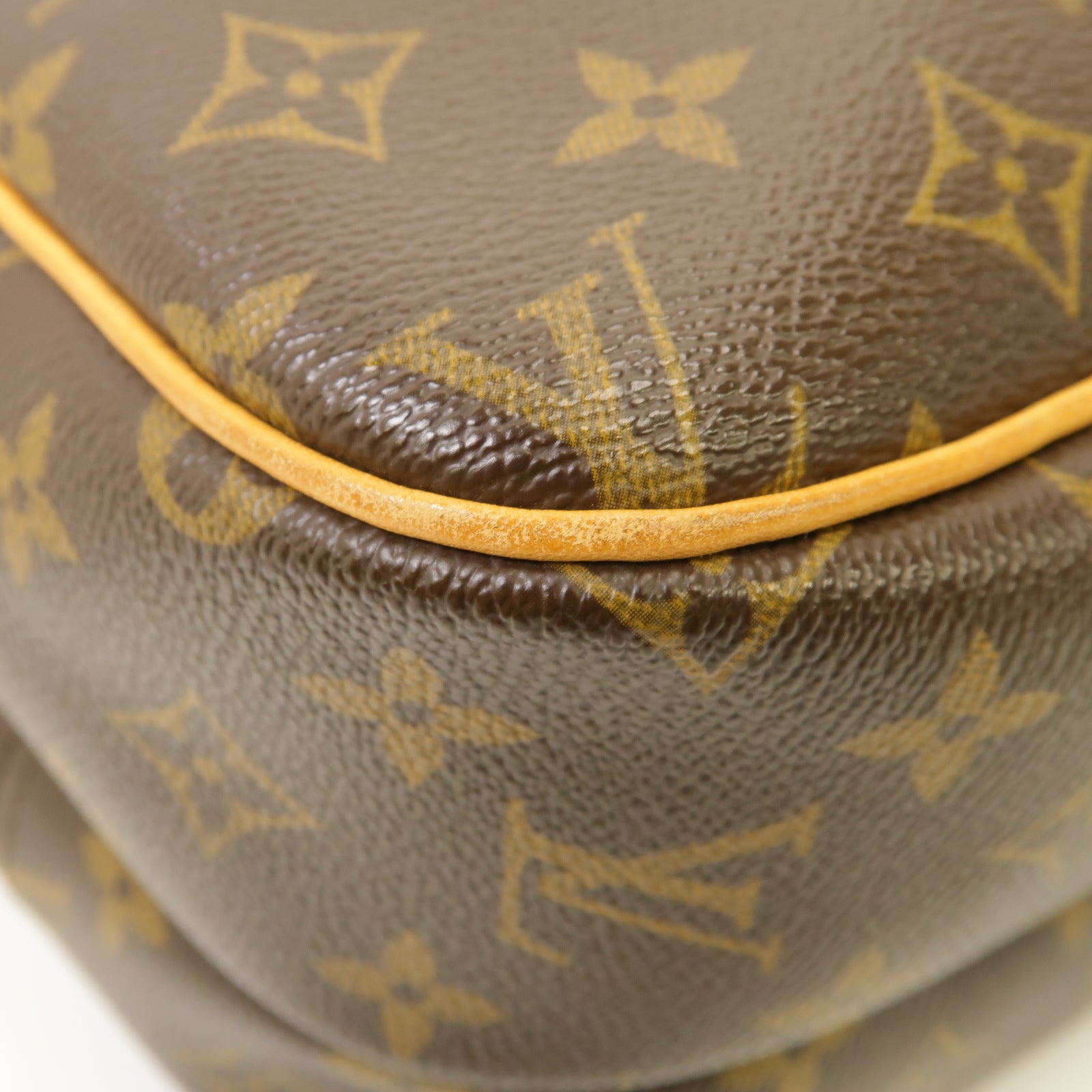 LOUIS VUITTON Monogram Reporter PM金扣肩背袋棕色