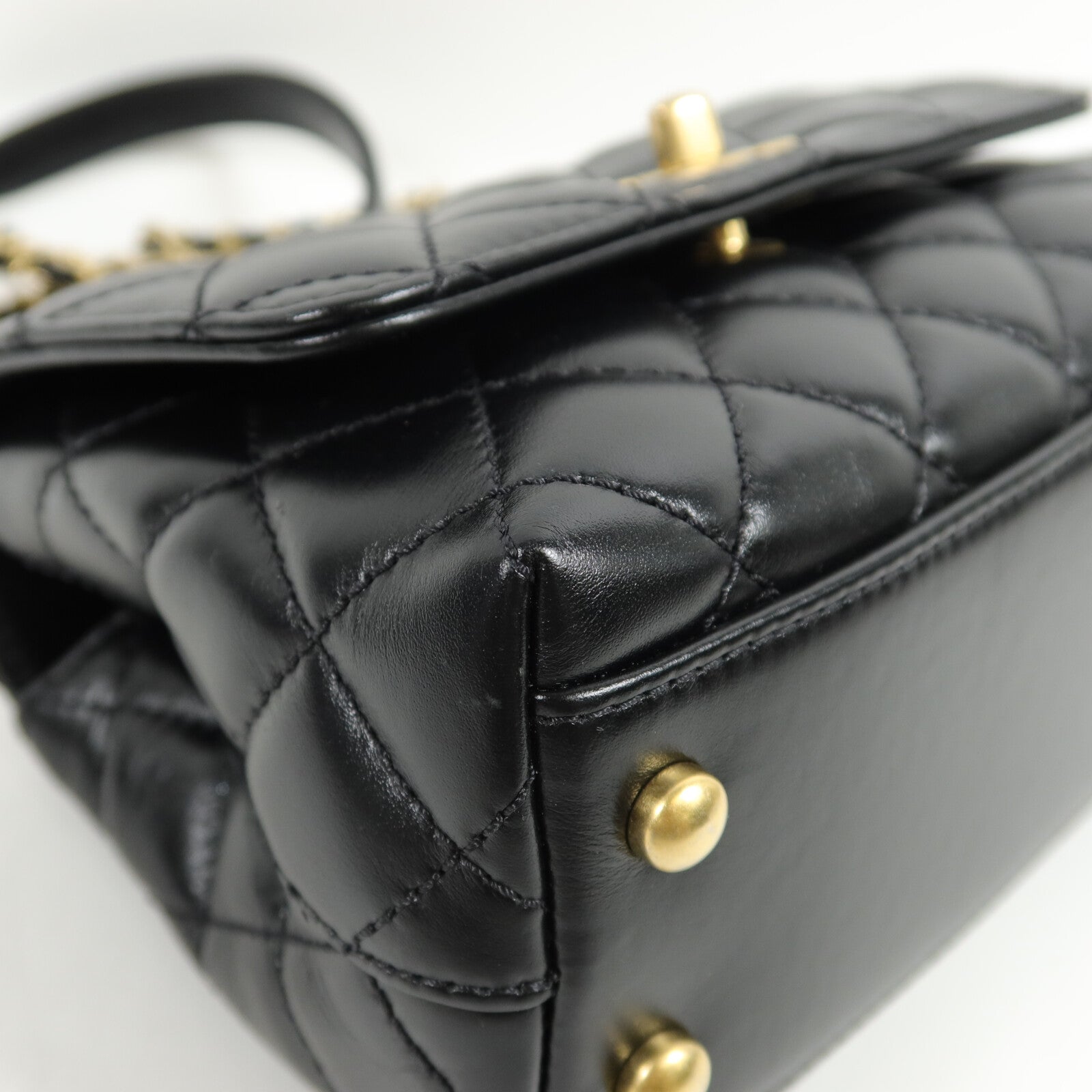 CHANEL 牛皮皮革Mini Coco Handle手挽肩背兩用袋