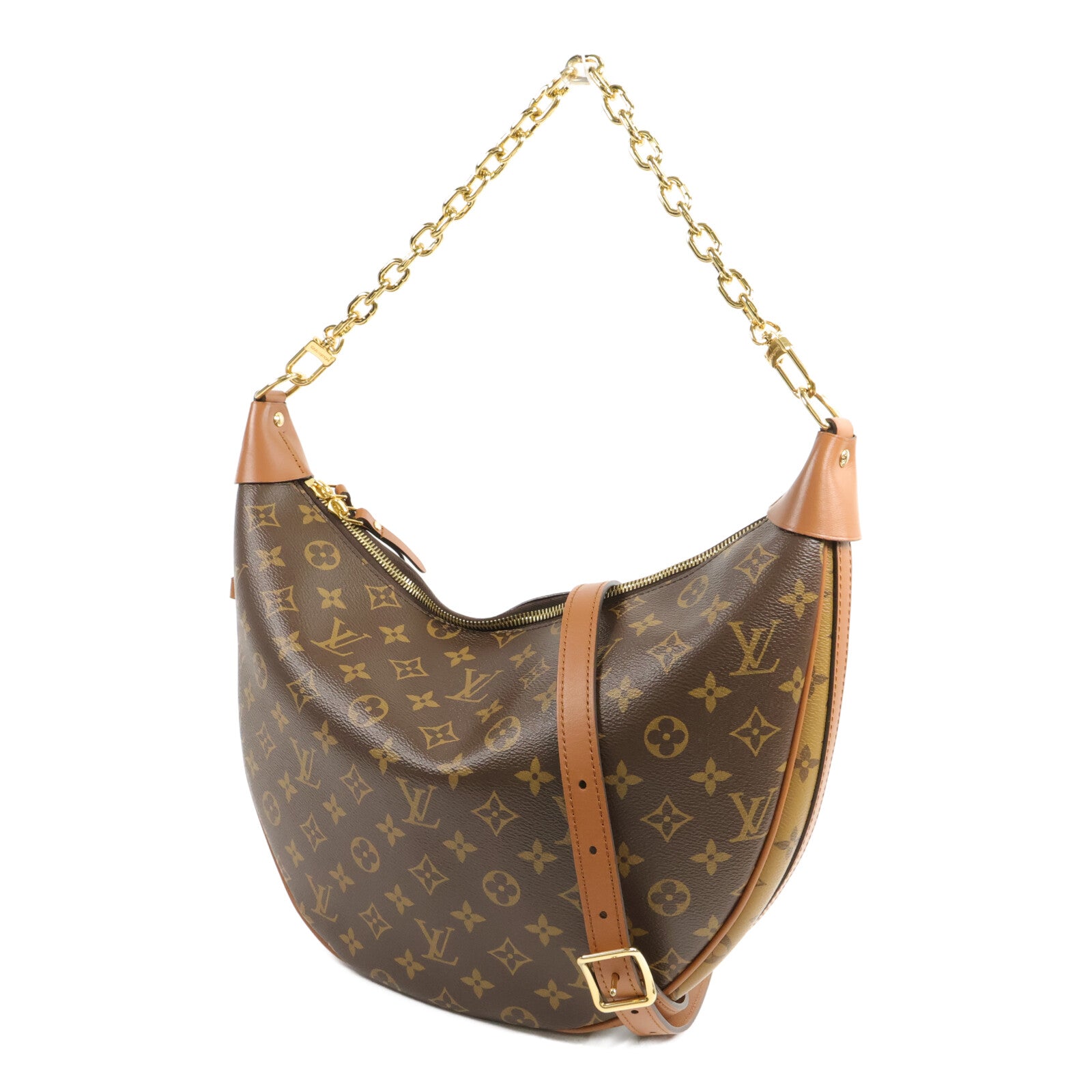 LOUIS VUITTON Monogram Reverse Loop Hobo鏈帶手挽肩背兩用袋