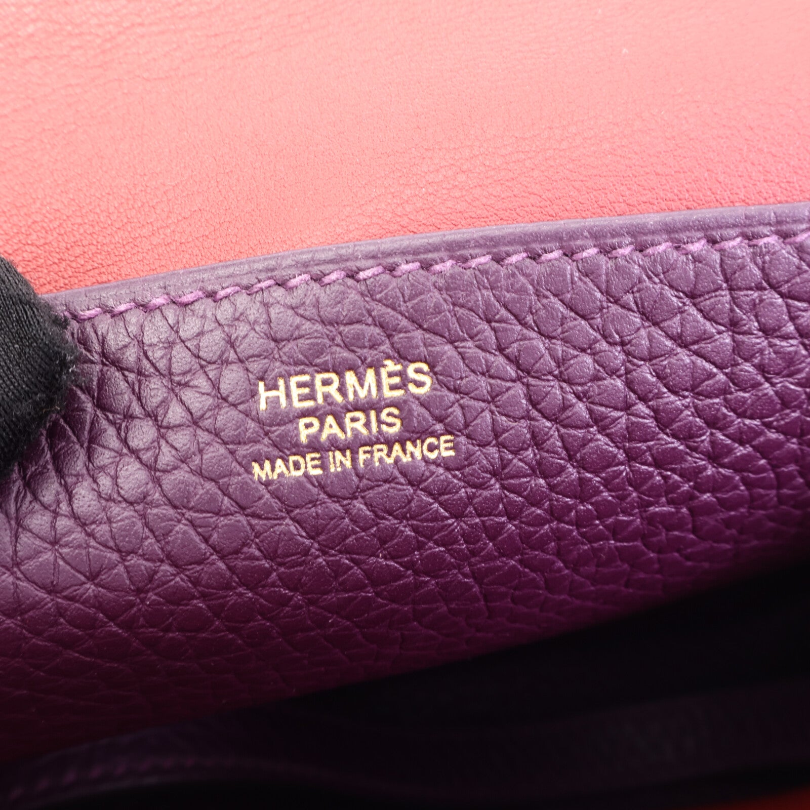 HERMES Clemence皮革Halzan 25手挽肩背兩用袋Cassis/Grenat