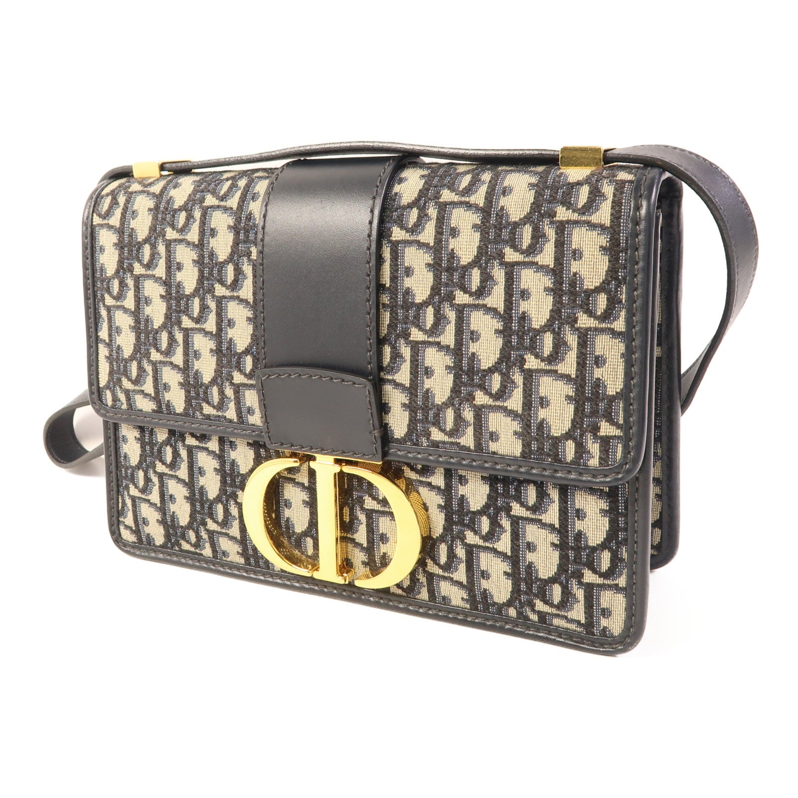 Dior 帆布Montaigne 30金扣肩背袋