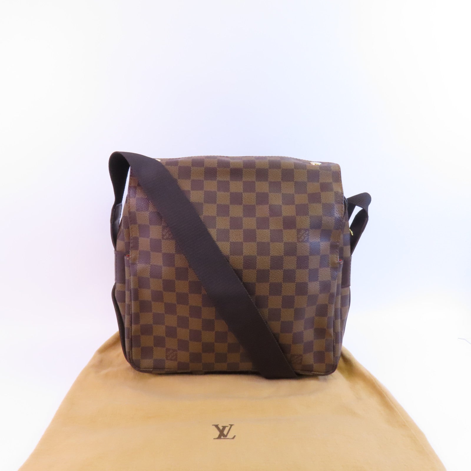 LOUIS VUITTON Damier Naviglio金扣肩背袋