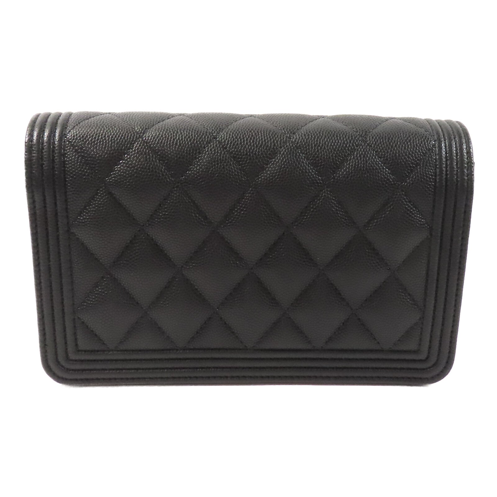 CHANEL 牛皮皮革Boy Wallet On Chain鏈帶肩背袋