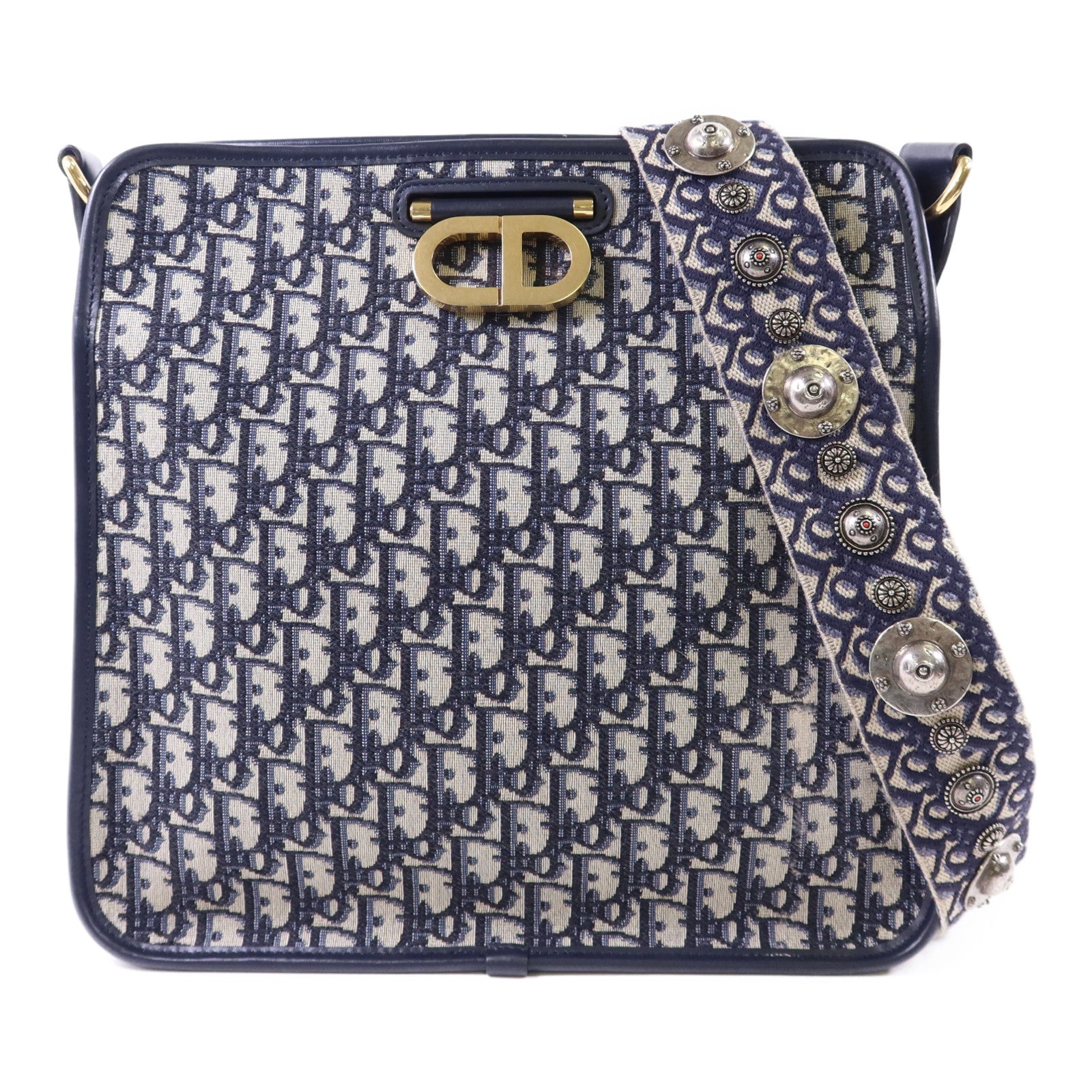 Dior 帆布Shoulder Bag金扣肩背袋