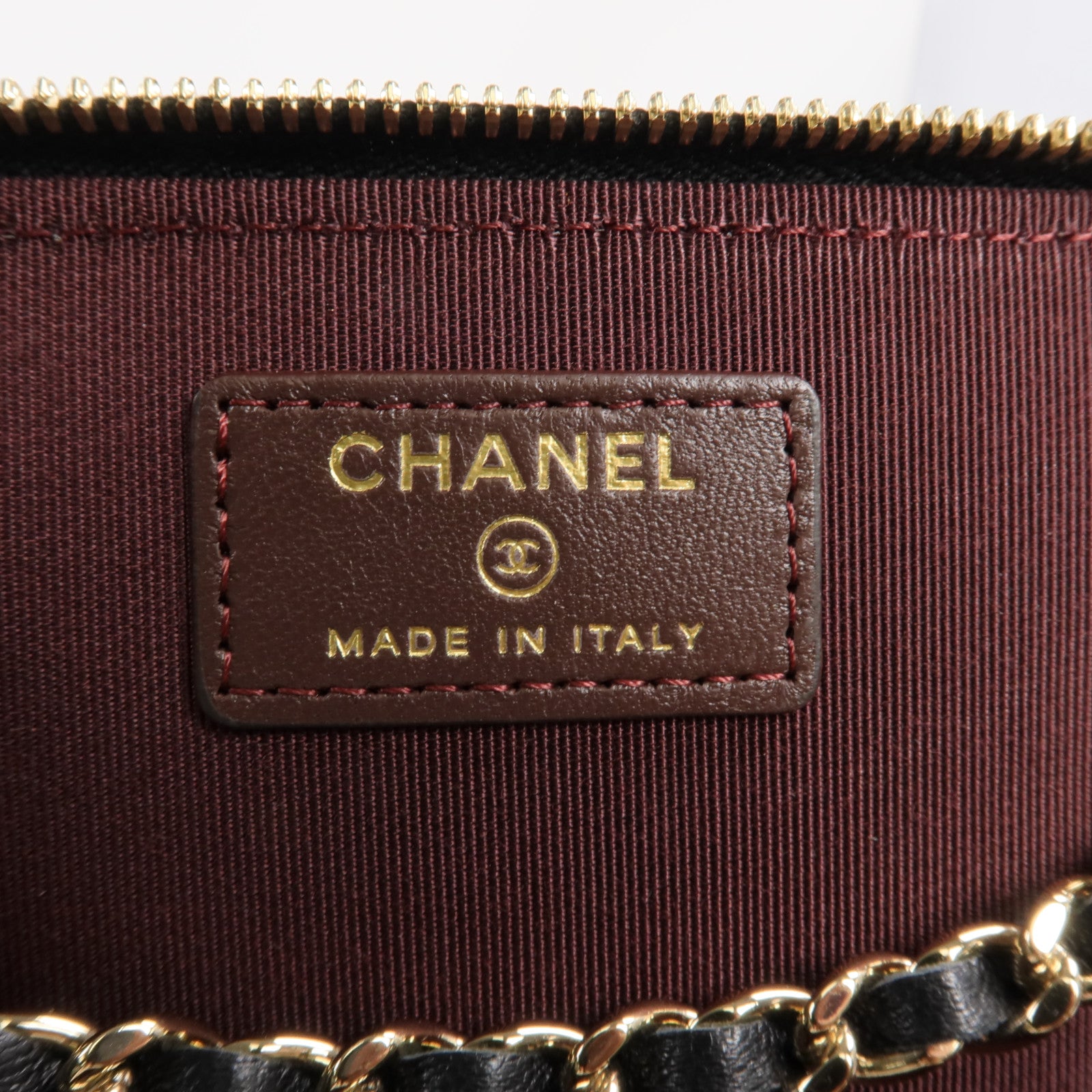 CHANEL 羊皮皮革Vanity Case金扣鏈帶肩背袋