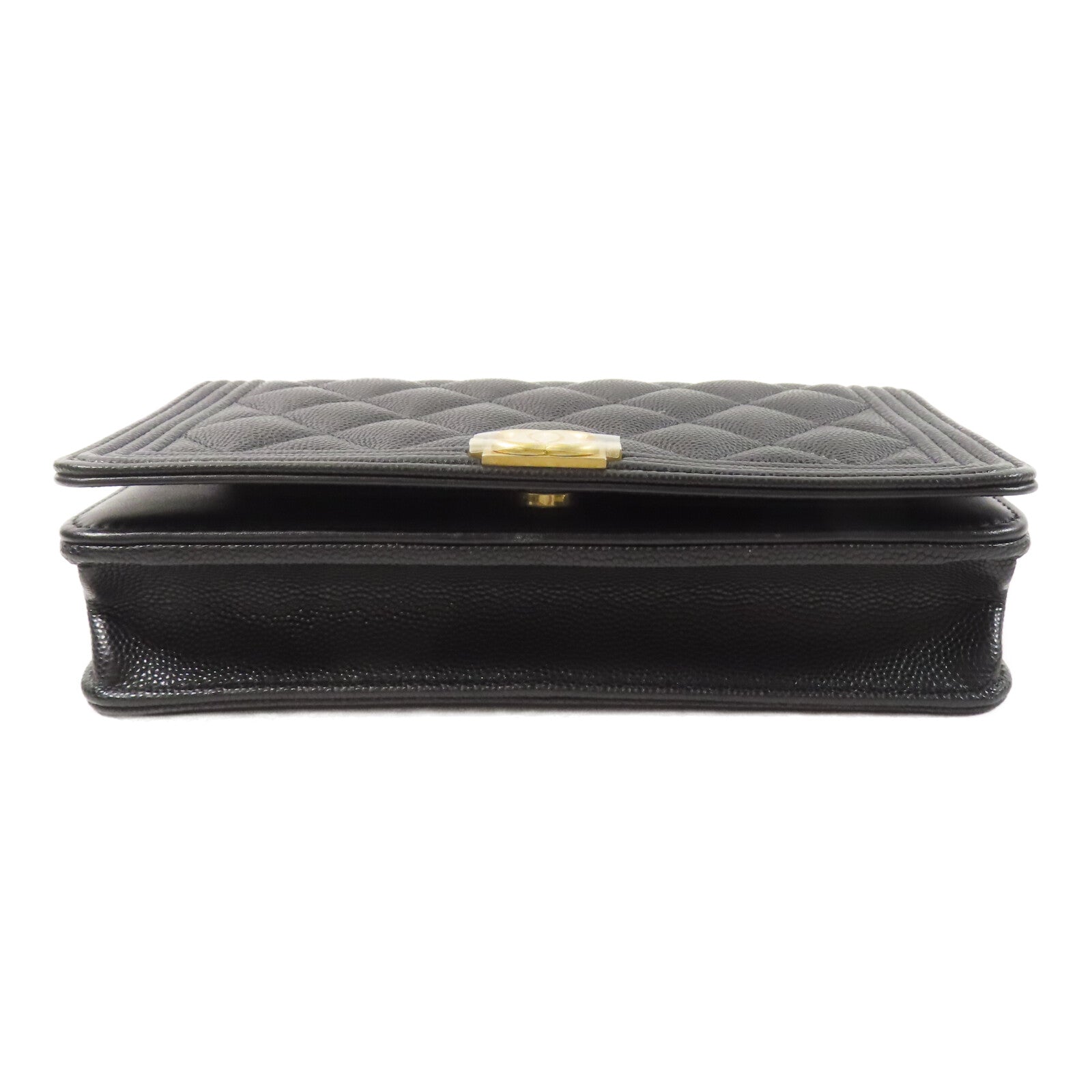 CHANEL 牛皮皮革Boy Wallet On Chain鏈帶肩背袋