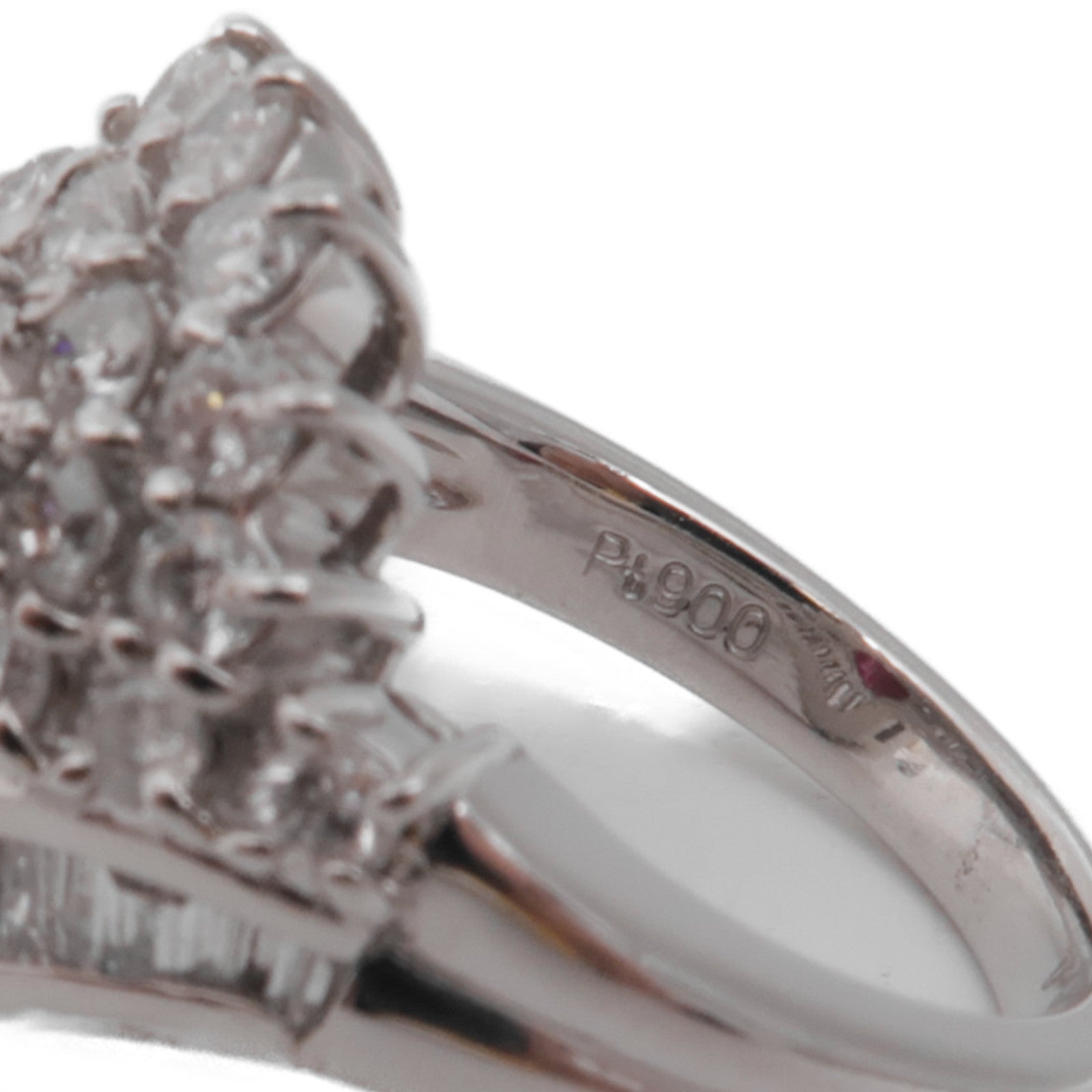 JEWELRY 【激減優惠】PT900鉑金Ruby Diamond Ring紅寶石/鑽石戒指US#4