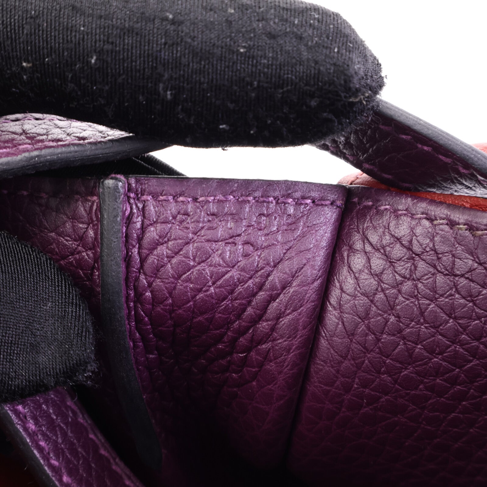 HERMES Clemence皮革Halzan 25手挽肩背兩用袋Cassis/Grenat