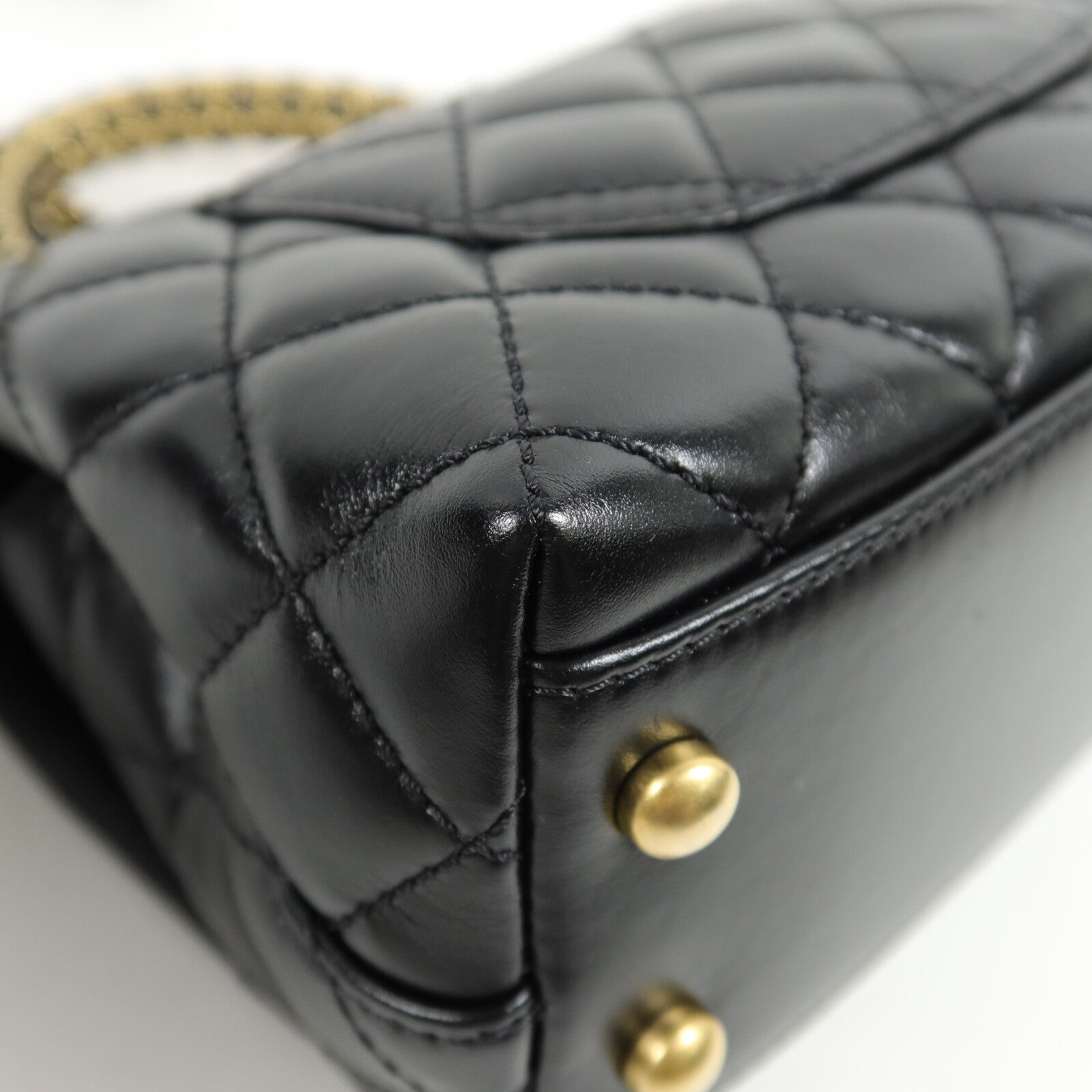 CHANEL 牛皮皮革Mini Coco Handle手挽肩背兩用袋