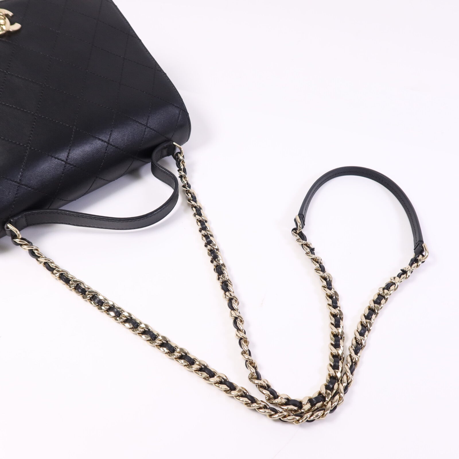 CHANEL 羊皮皮革Chain Shoulder Bag金扣鏈帶肩背袋