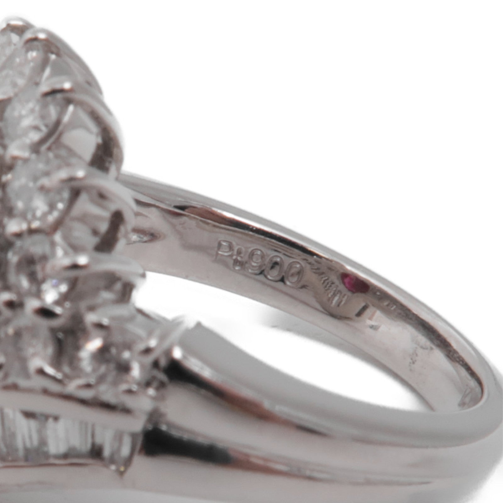 JEWELRY 【激減優惠】PT900鉑金Ruby Diamond Ring紅寶石/鑽石戒指US#4