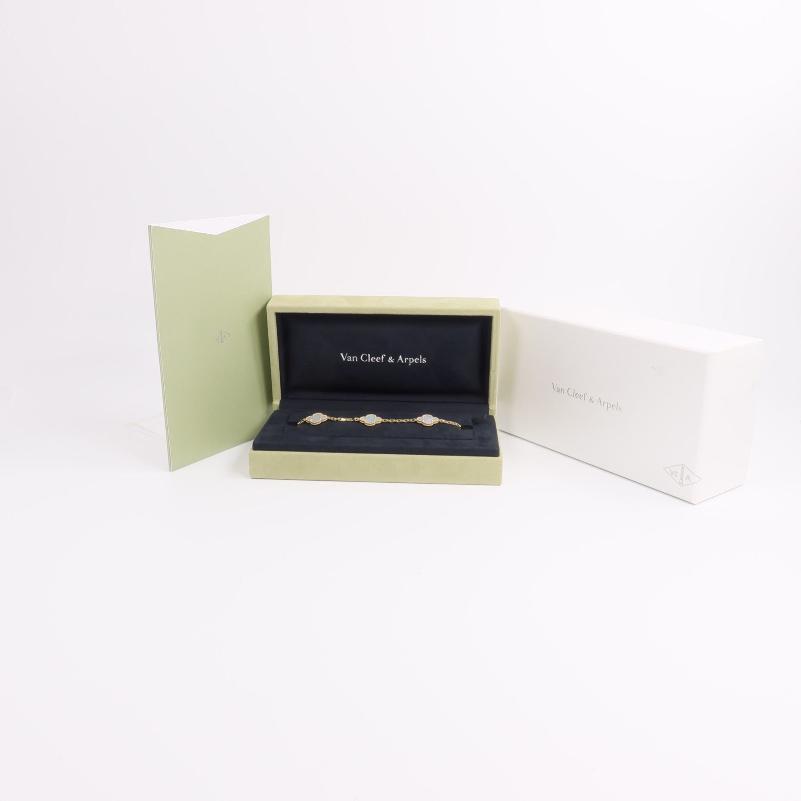 Van Cleef & Arpels 珍珠母貝/18K黃金Vintage Alhambra Bracelet手鏈