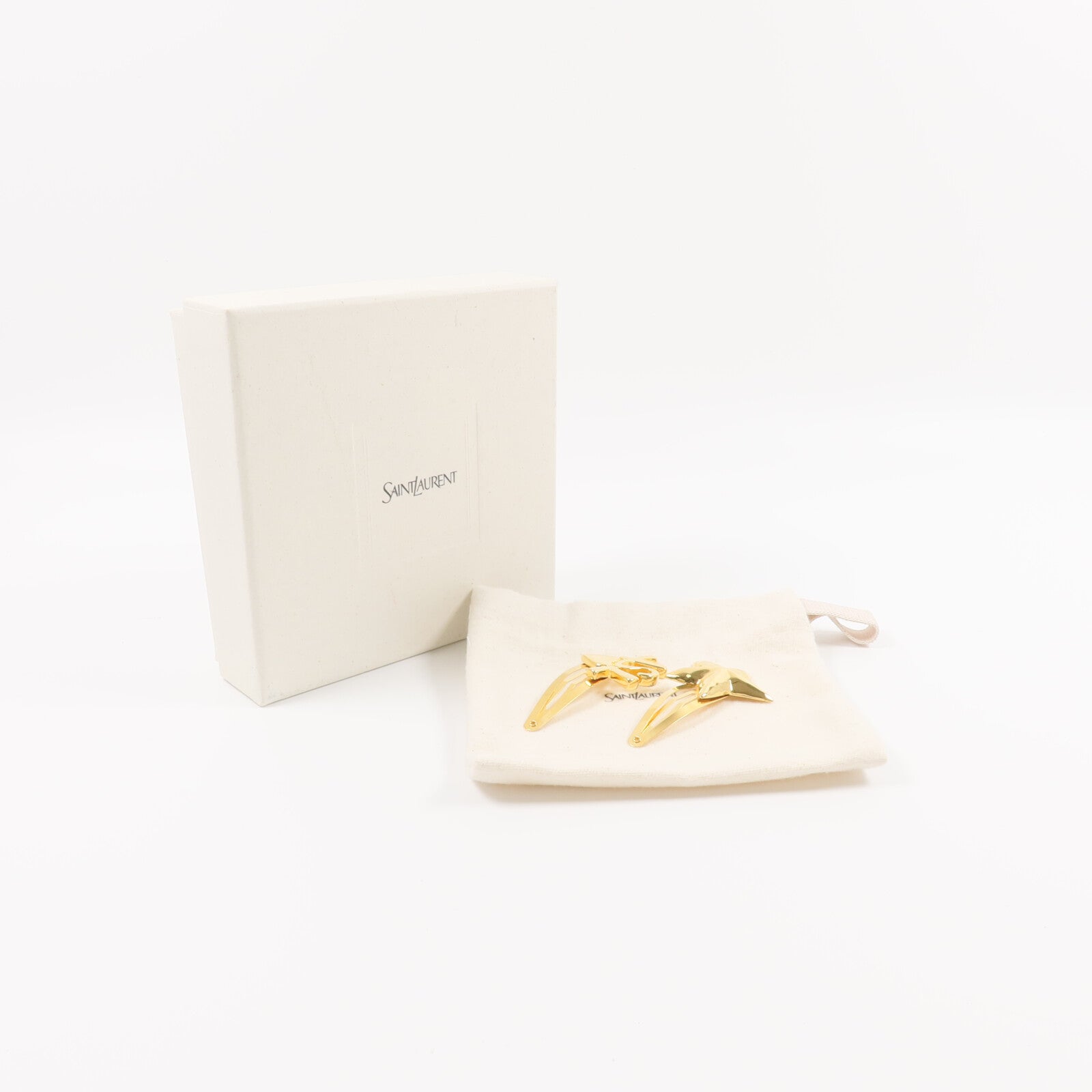 SAINT LAURENT 【激減優惠】黃銅YSL And Star Hair Clip Set髮夾