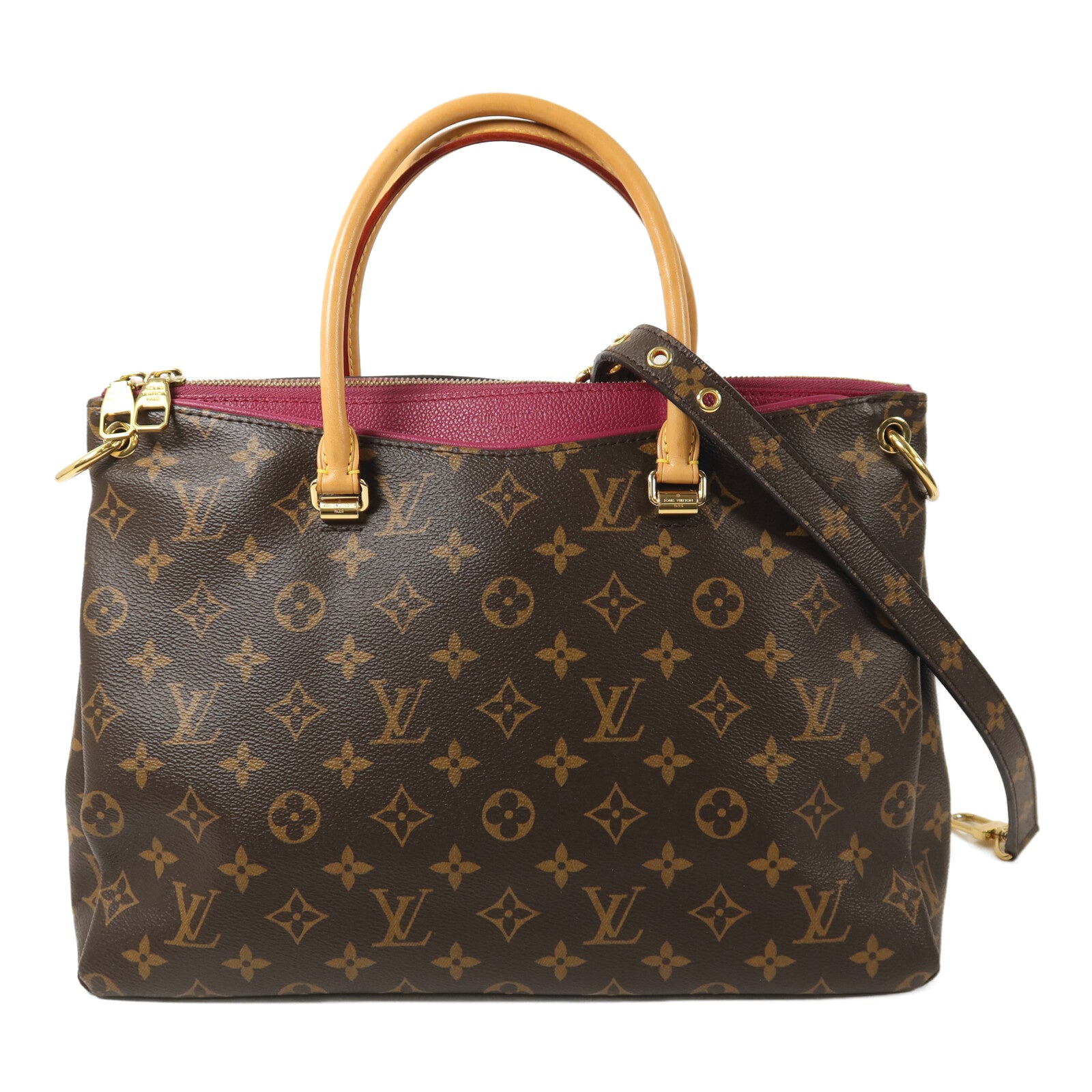 LOUIS VUITTON Monogram Pallas金扣手挽肩背兩用袋