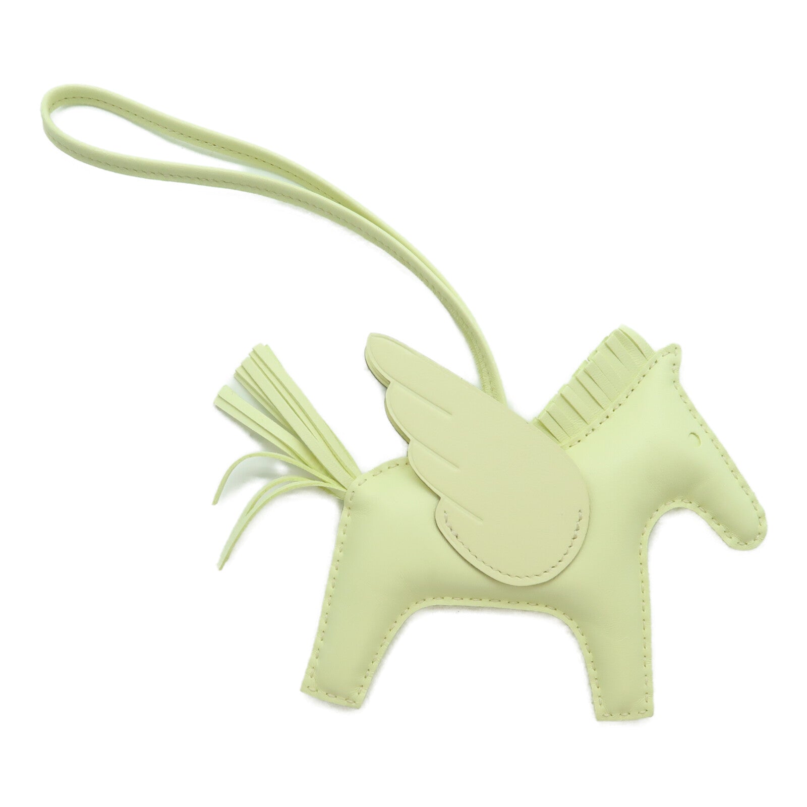 HERMES Milo皮革Rodeo Pagase MM掛飾Jaune Milton